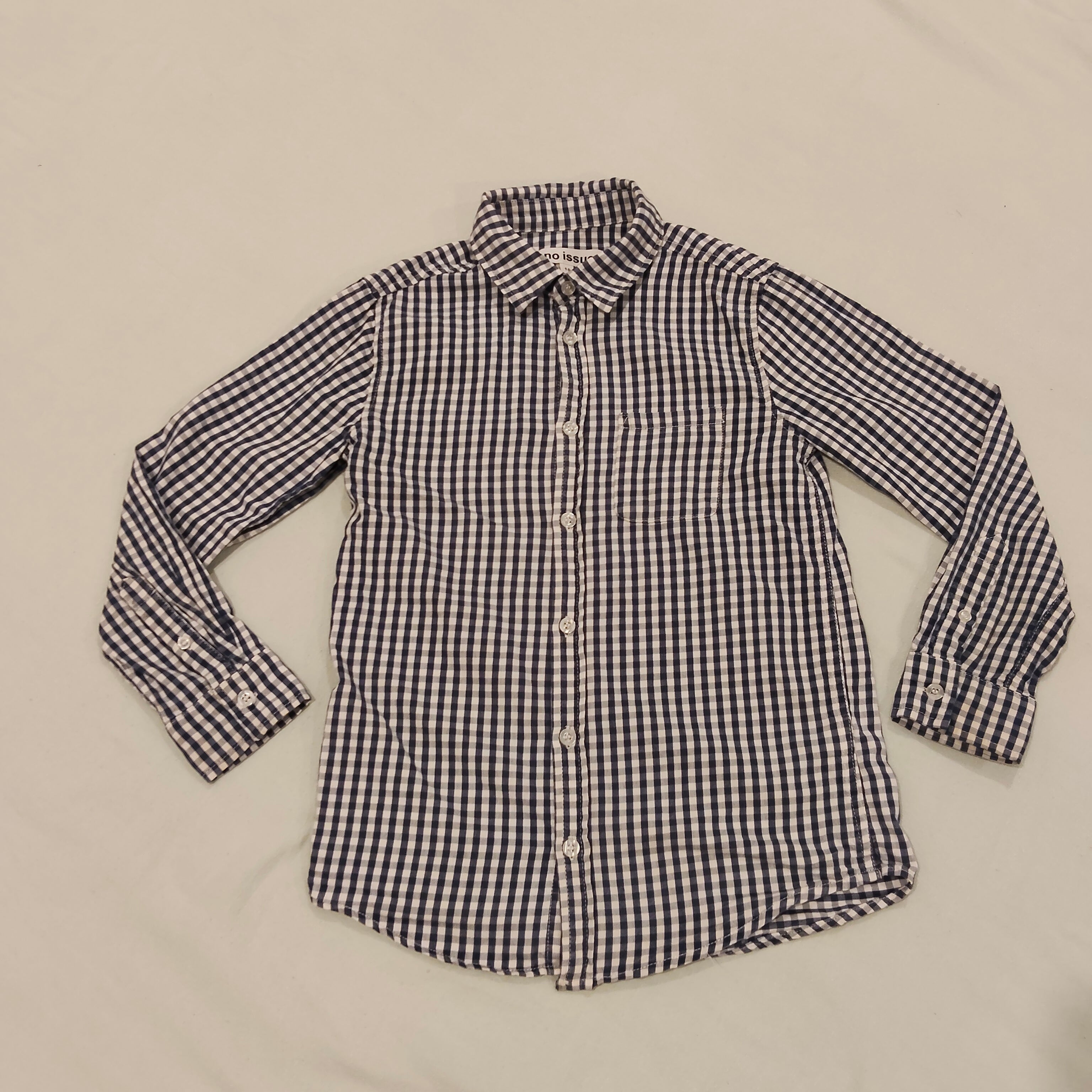NO ISSUE shirt size 10 boys gingham long sleeve