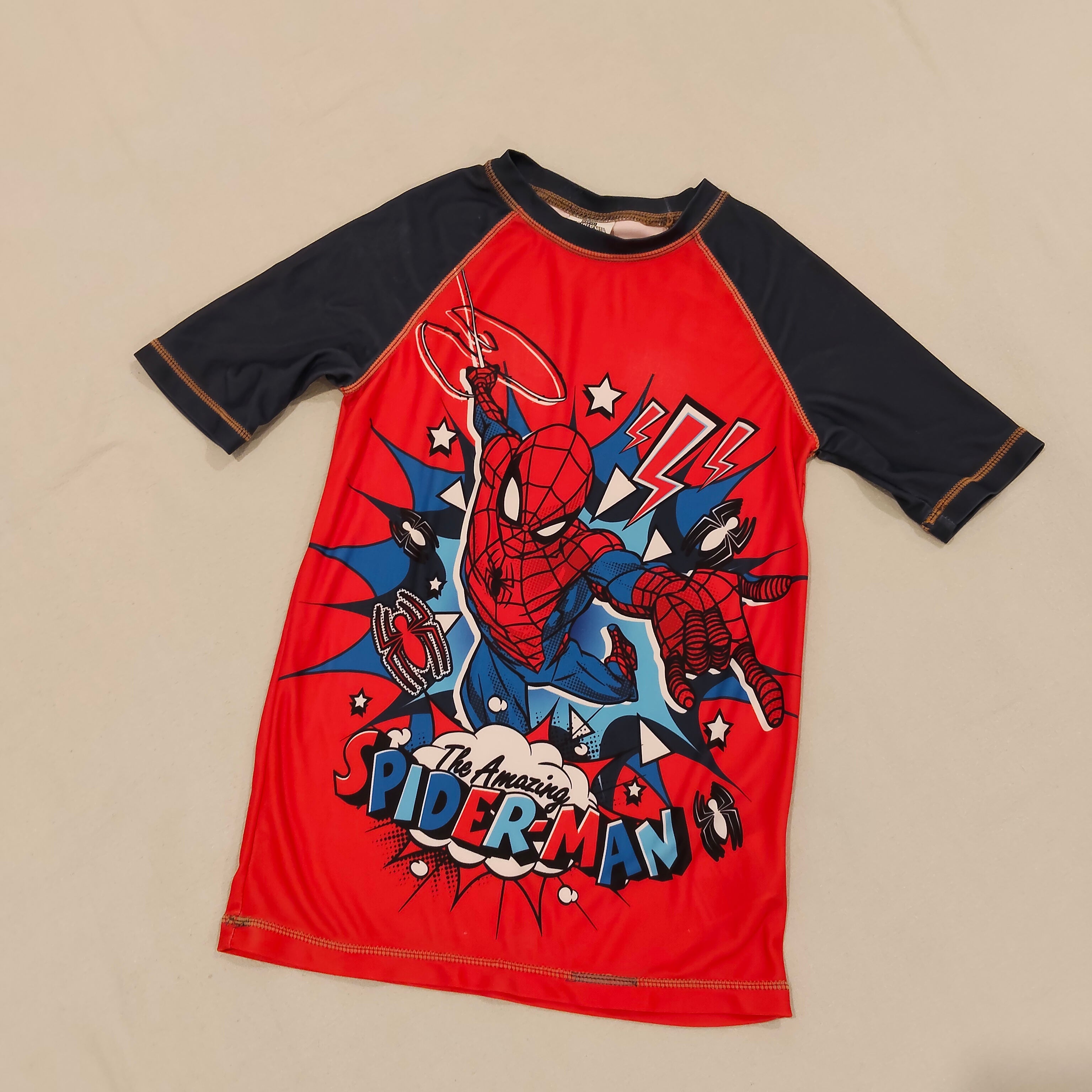 SPIDERMAN swim top size 7yrs boys