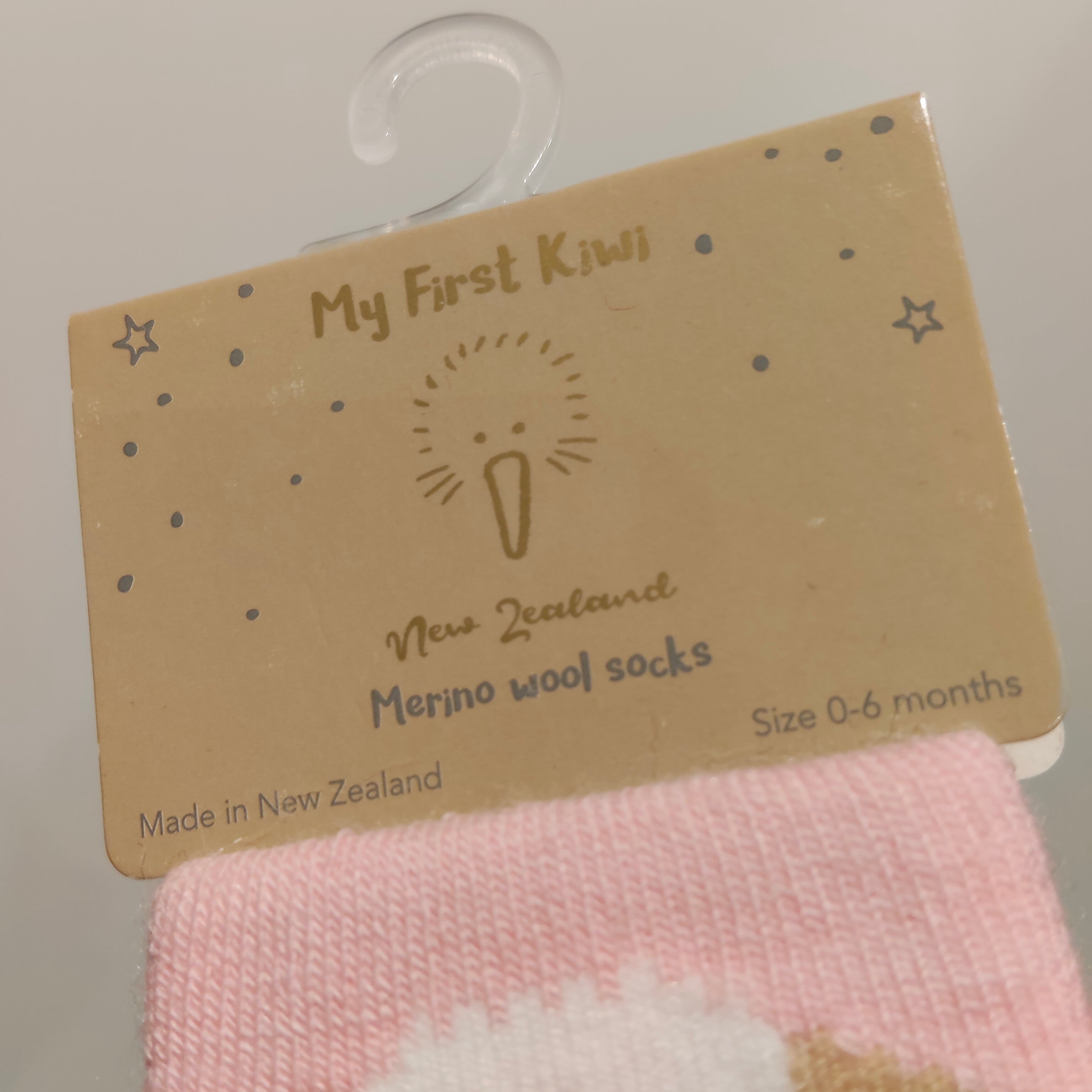 NEW My First Kiwi Merino wool socks 0-6m baby Made in NZ