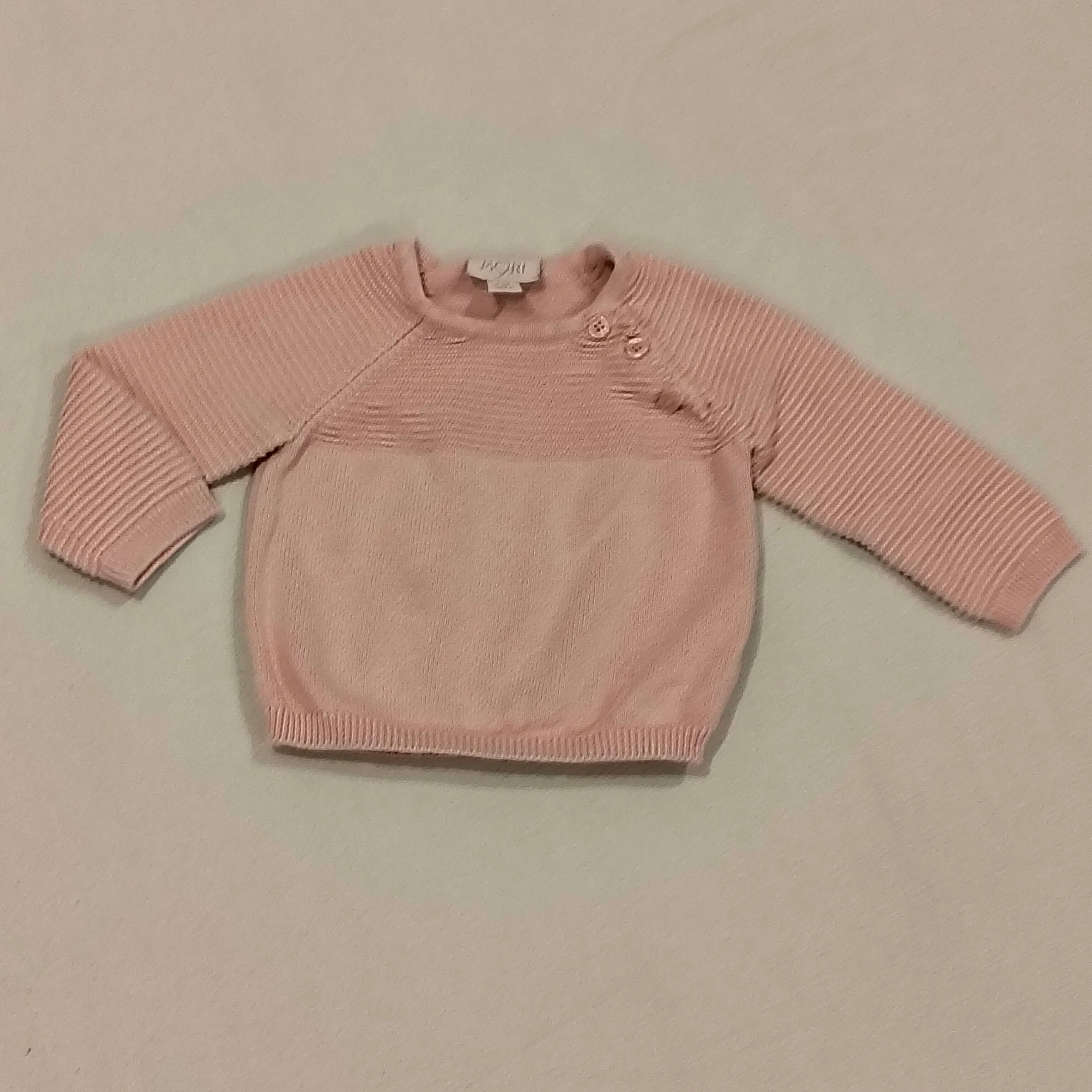 MORI knit jumper size 0-3m baby girls pink