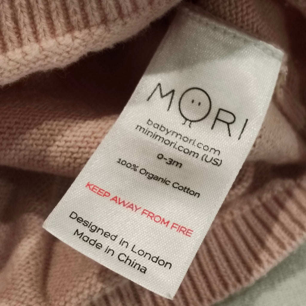 MORI knit jumper size 0-3m baby girls pink
