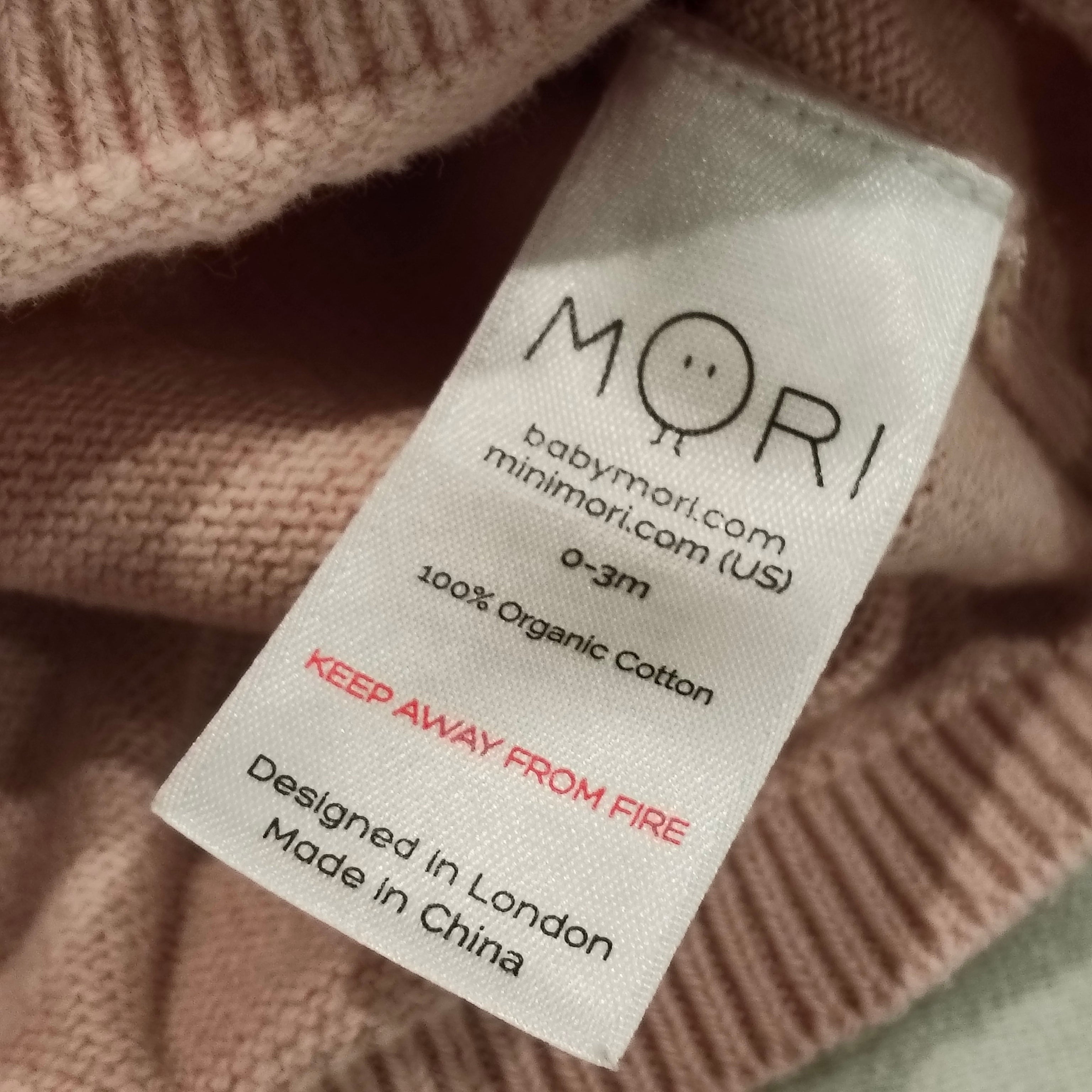 MORI knit jumper size 0-3m baby girls pink