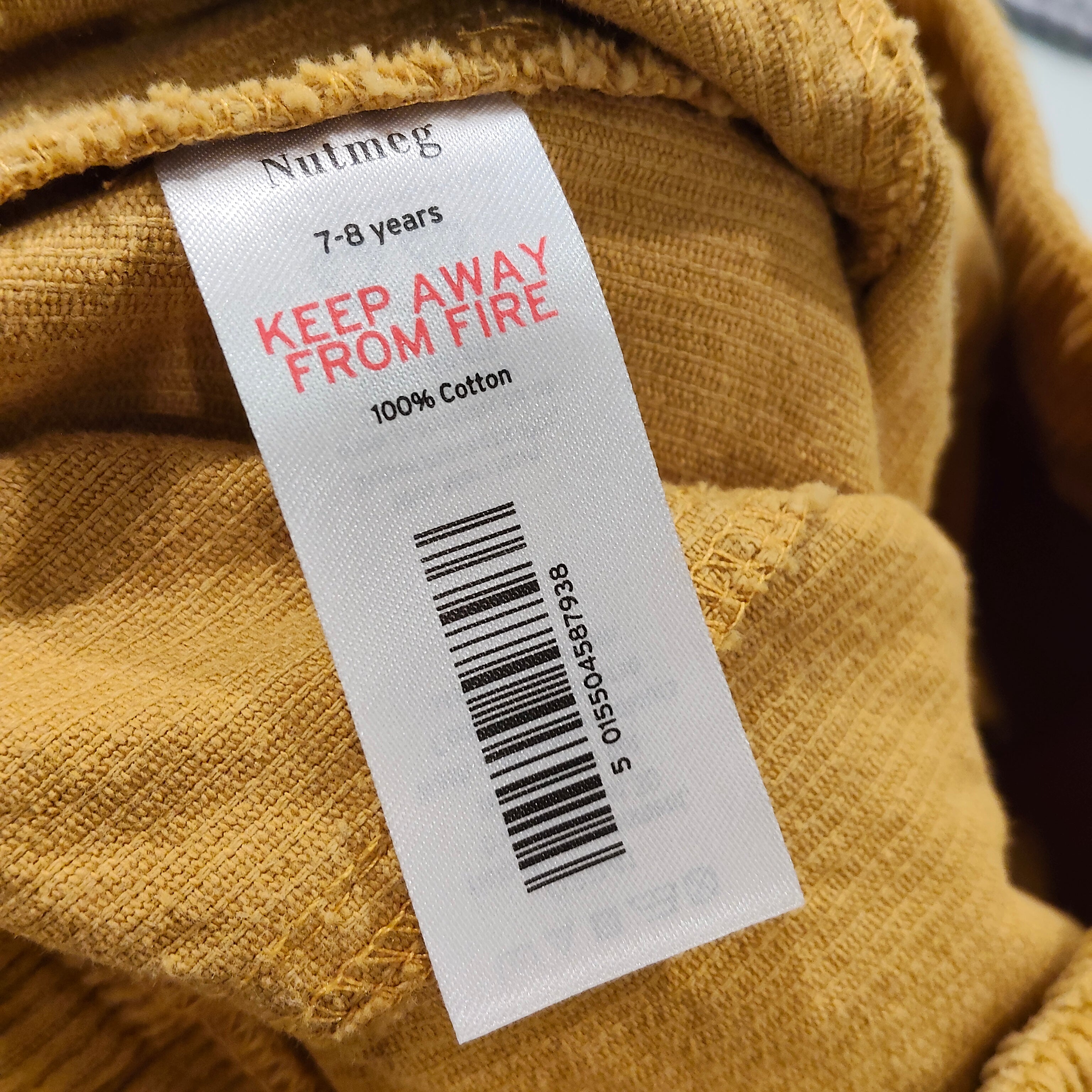NUTMEG corduroy skirt size 7-8yrs girls mustard