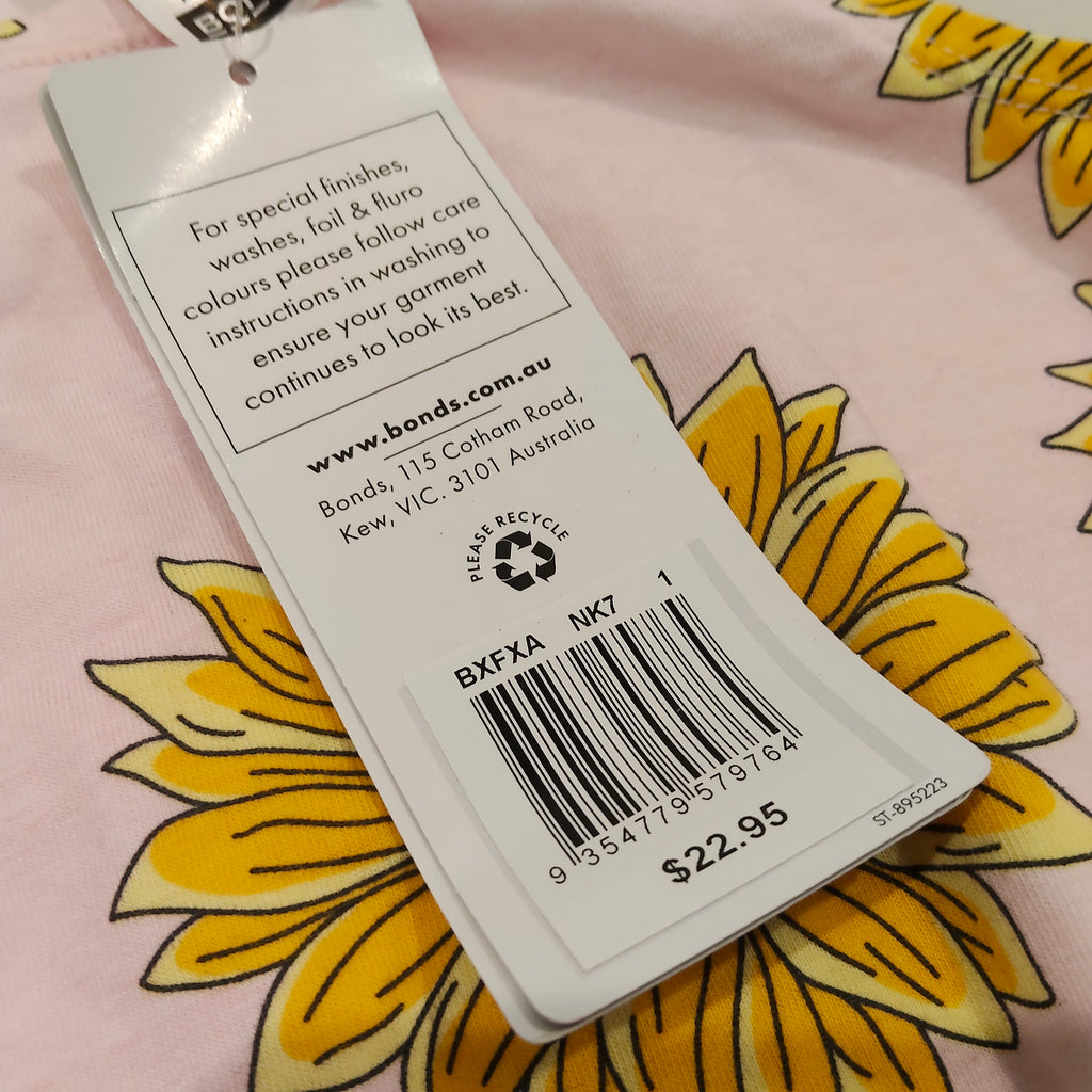 New BONDS Frill Bubblesuit size 12-18m baby girls Sunflower
