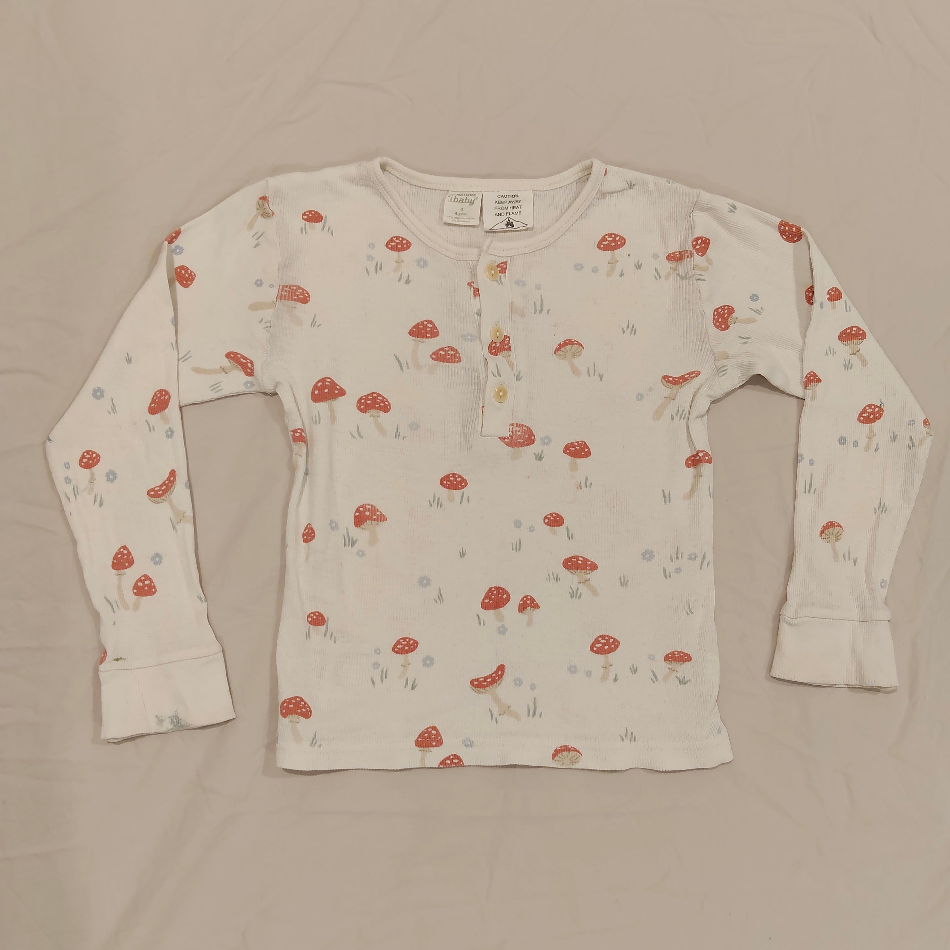 NATURE BABY top size 4yrs girls long sleeve Mushrooms