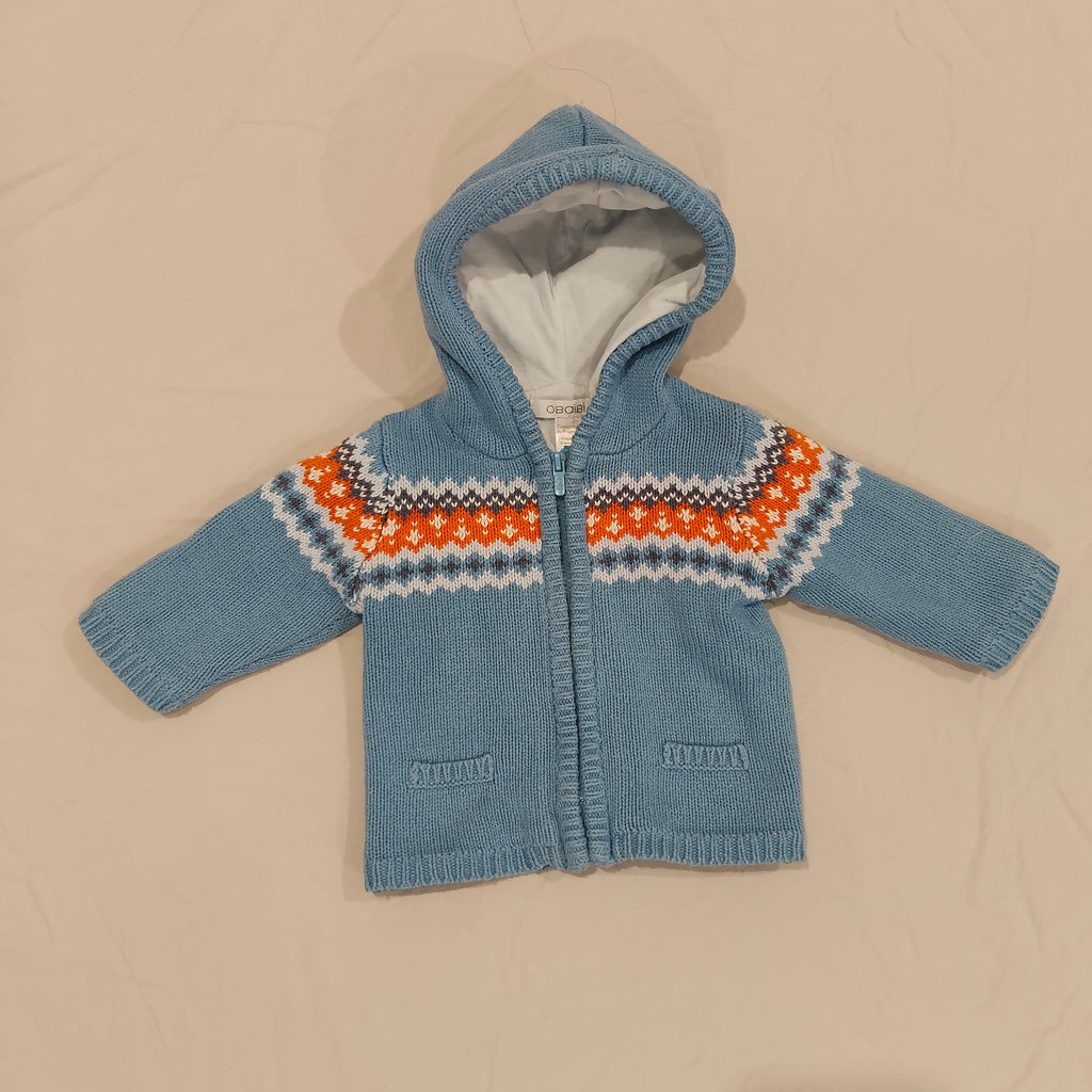 OBAIBI knit zip hoodie size 0-3m baby