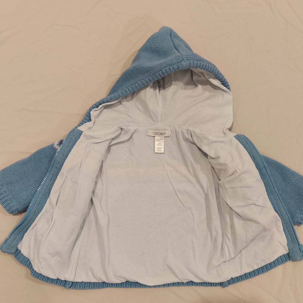 OBAIBI knit zip hoodie size 0-3m baby