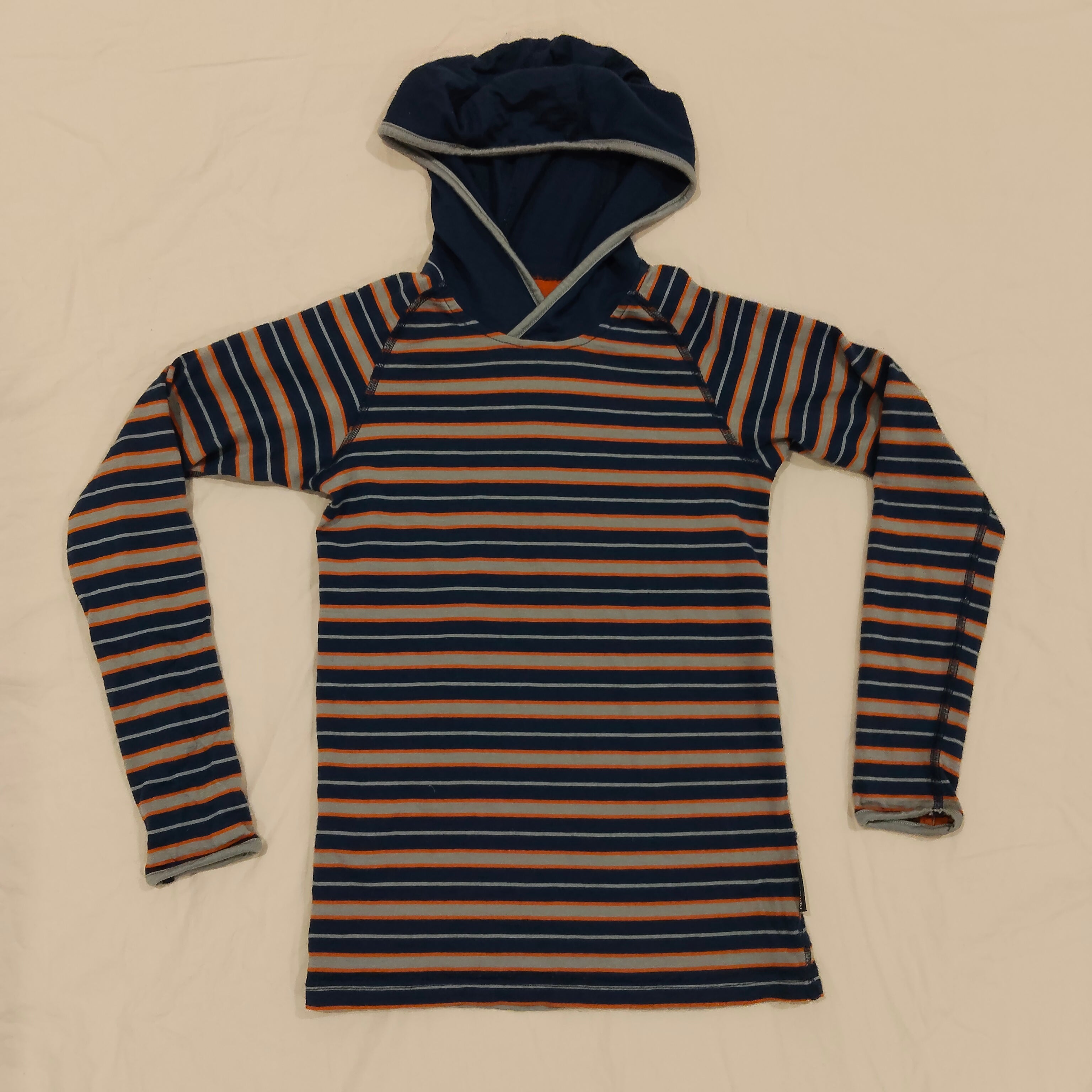 KATHMANDU Merino hoodie size 8y boys stripes