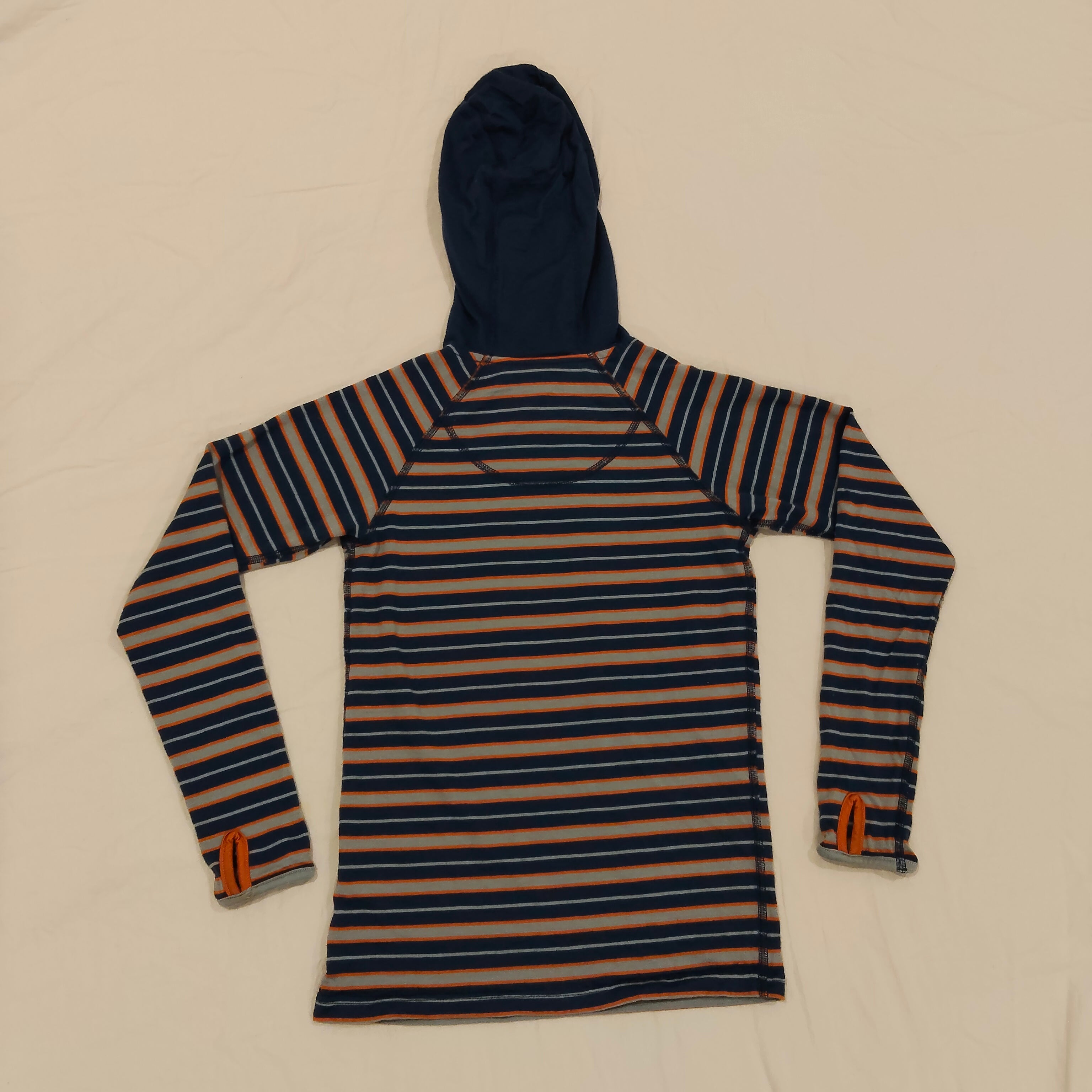 KATHMANDU Merino hoodie size 8y boys stripes