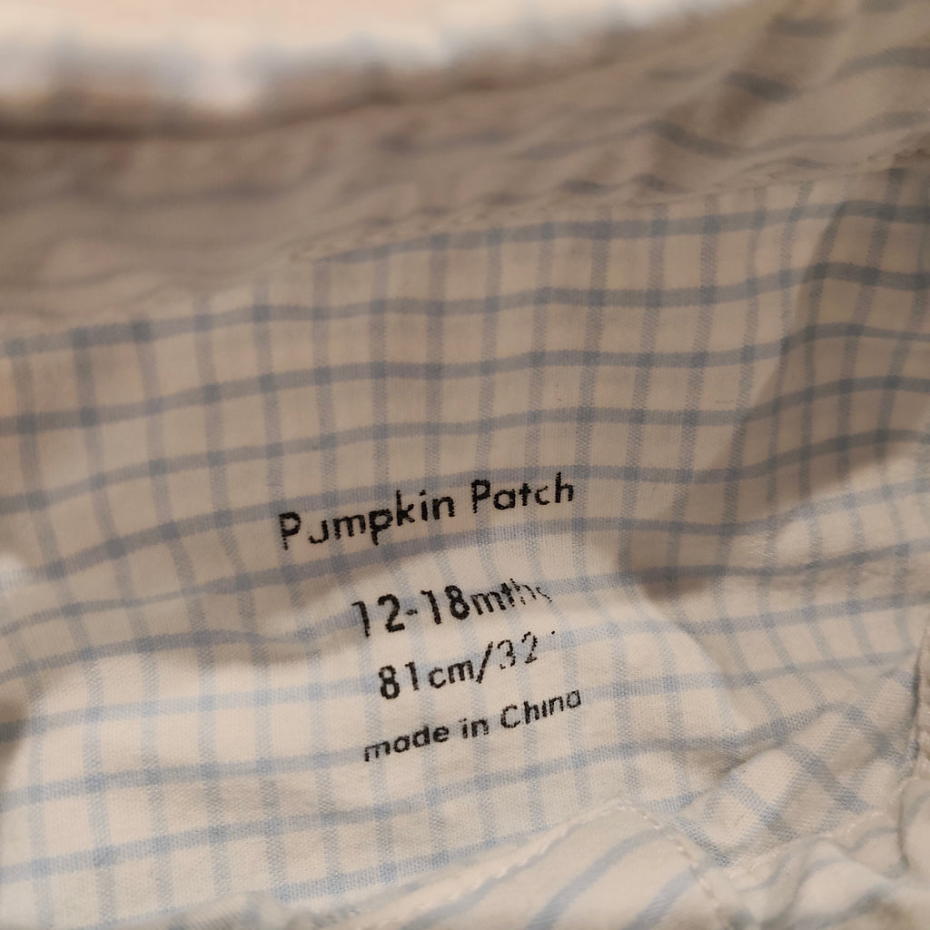 PUMPKIN PATCH shirt size 12-18m boys checkered