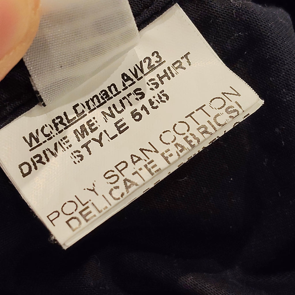 WORLD shirt size L Mens navy & bronze