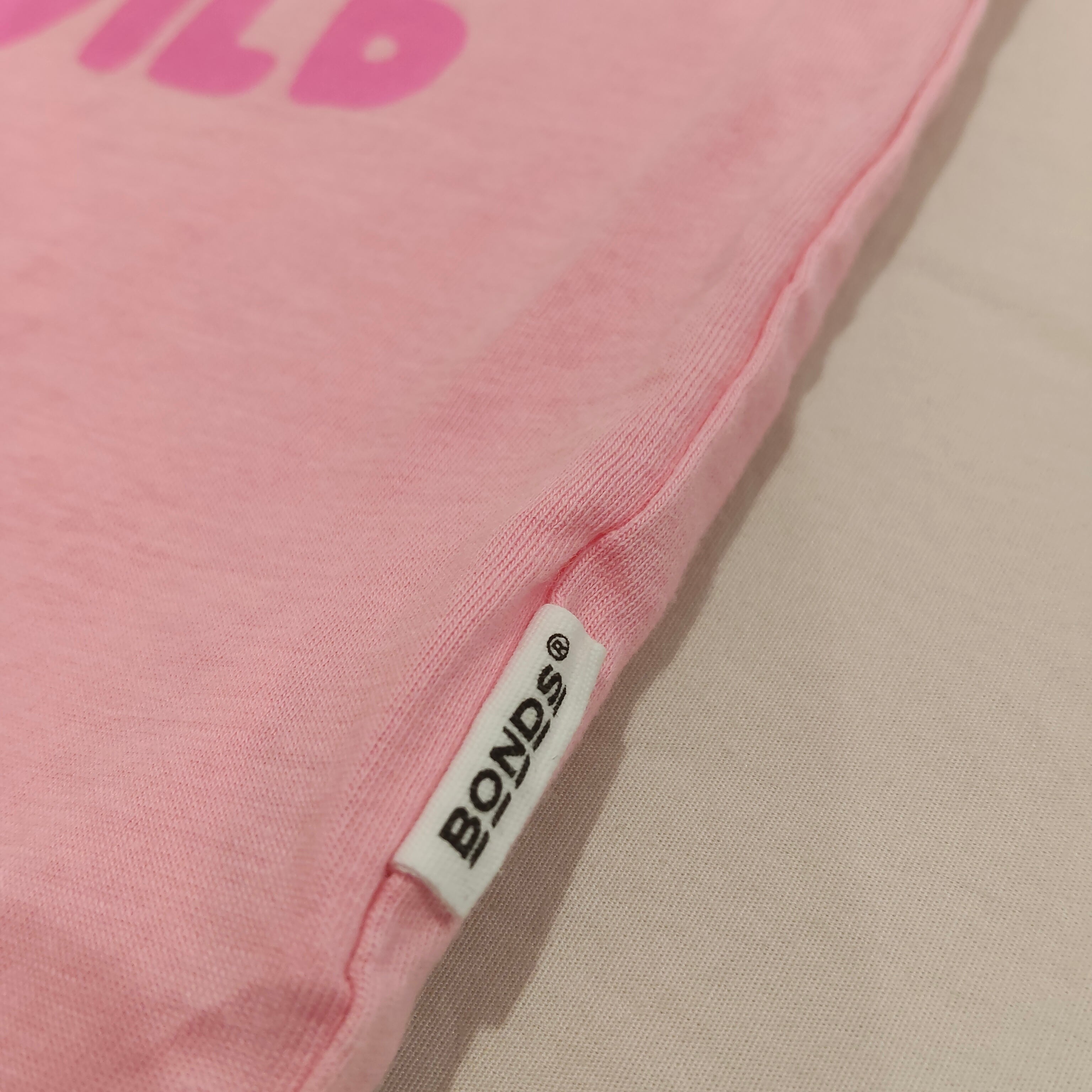 BONDS top size 12-18m baby girls pink short sleeve Panda
