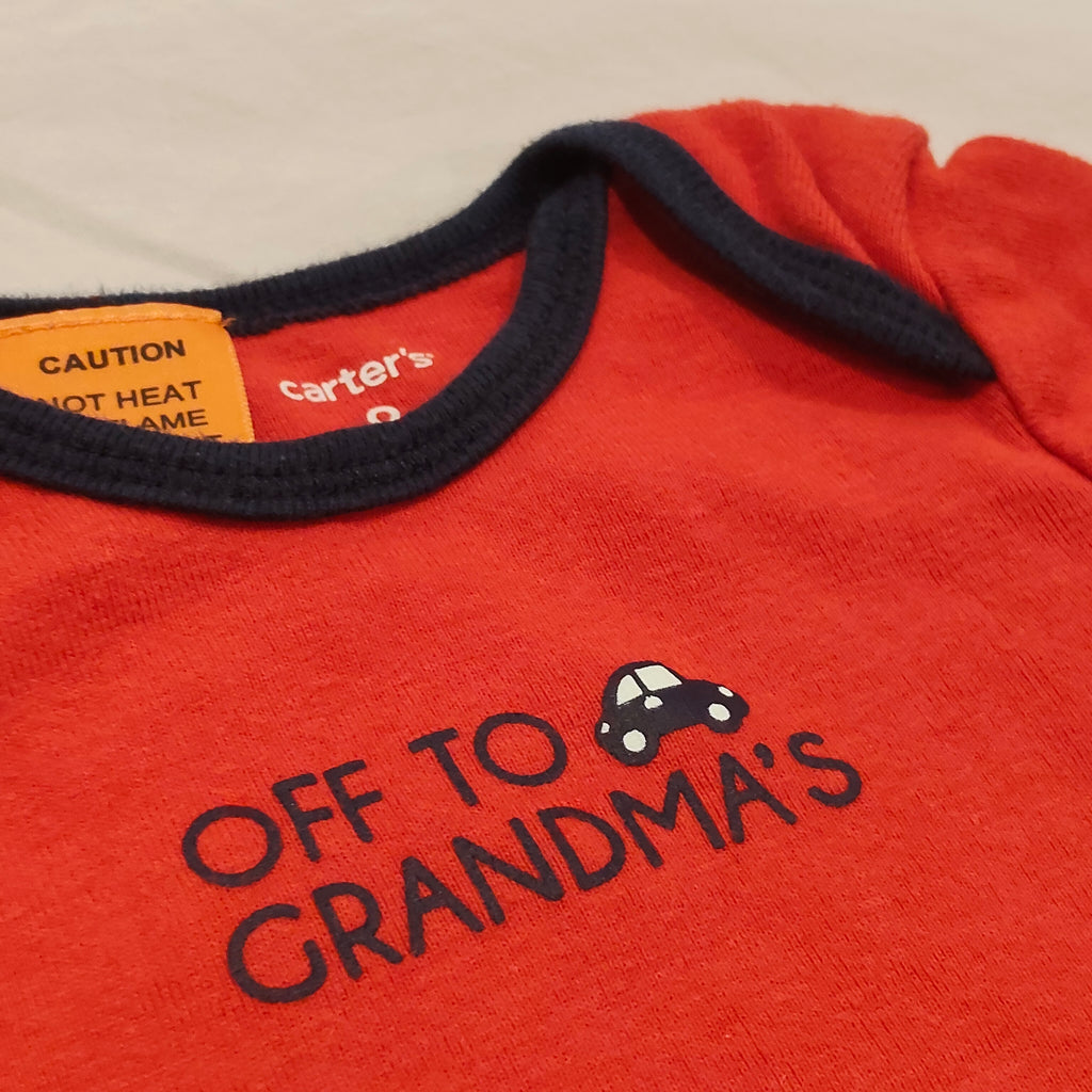 CARTER'S bodysuit size 9m baby OFF TO GRANDMA'S