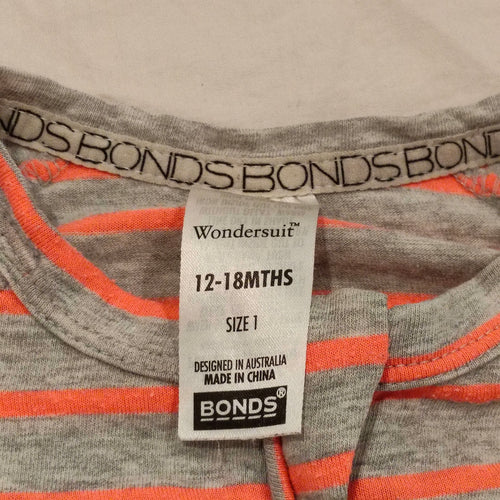 BONDS Wondersuit size 12-18m baby stripes