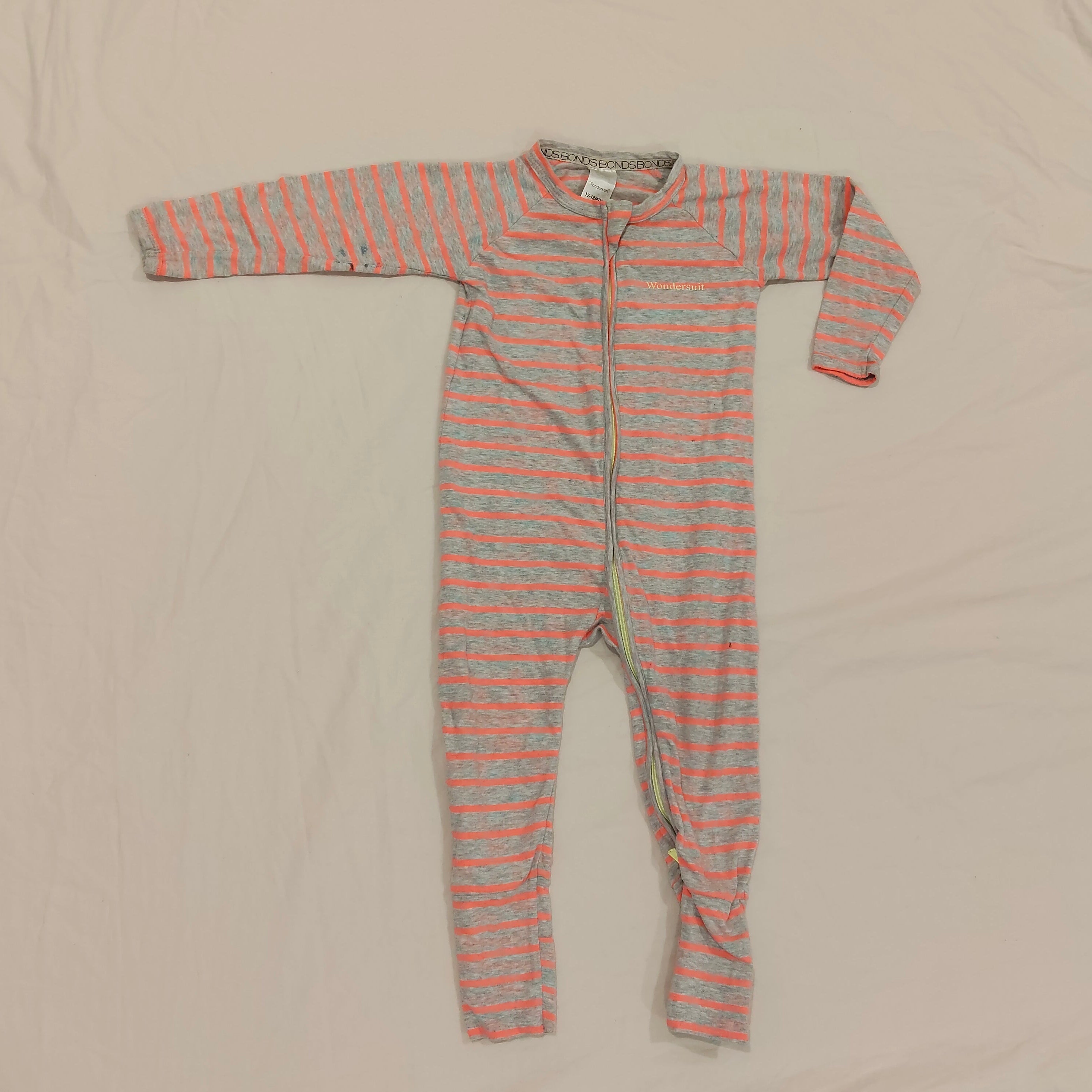 BONDS Wondersuit size 12-18m baby stripes
