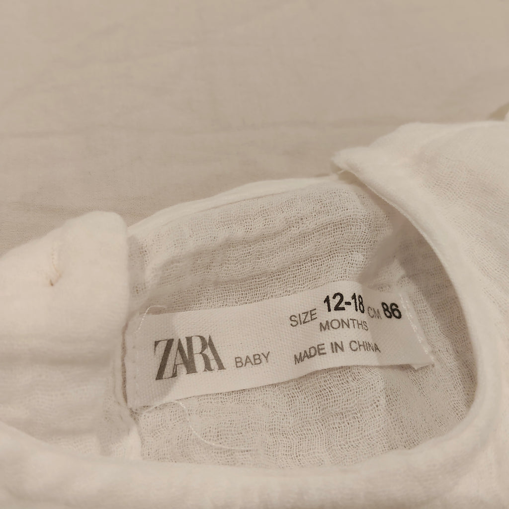 ZARA dress size 12-18m baby girls embroidered flowers