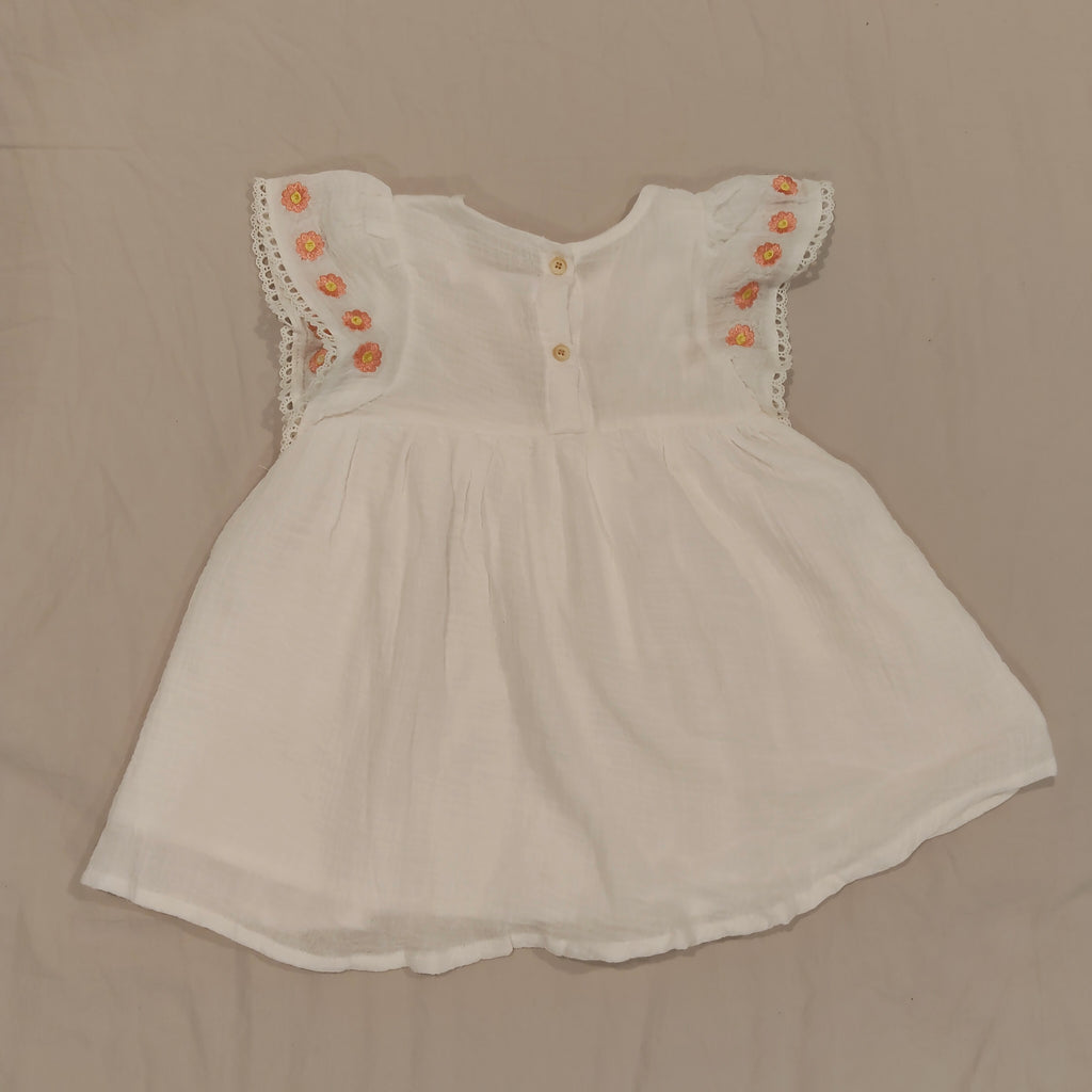 ZARA dress size 12-18m baby girls embroidered flowers