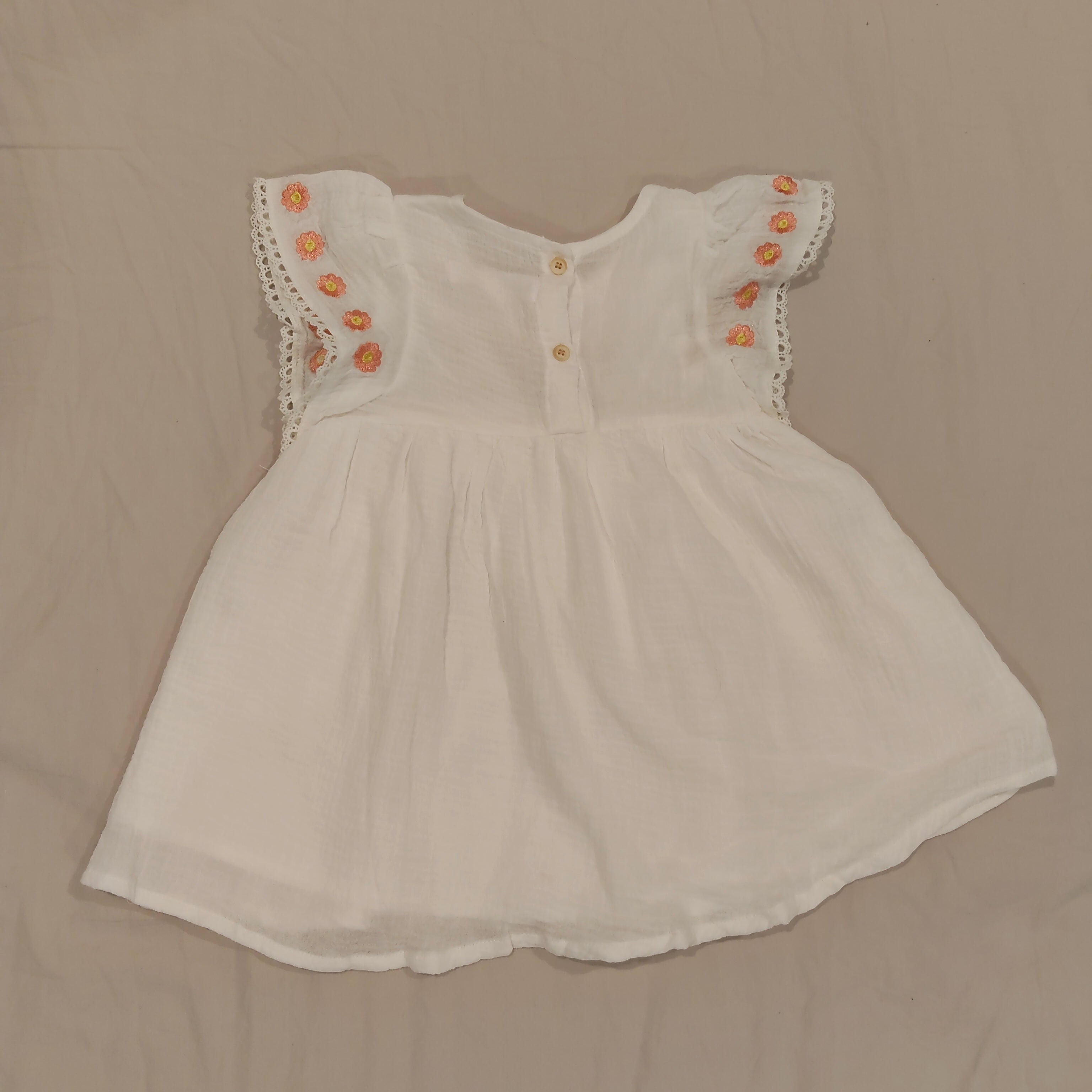 ZARA dress size 12-18m baby girls embroidered flowers