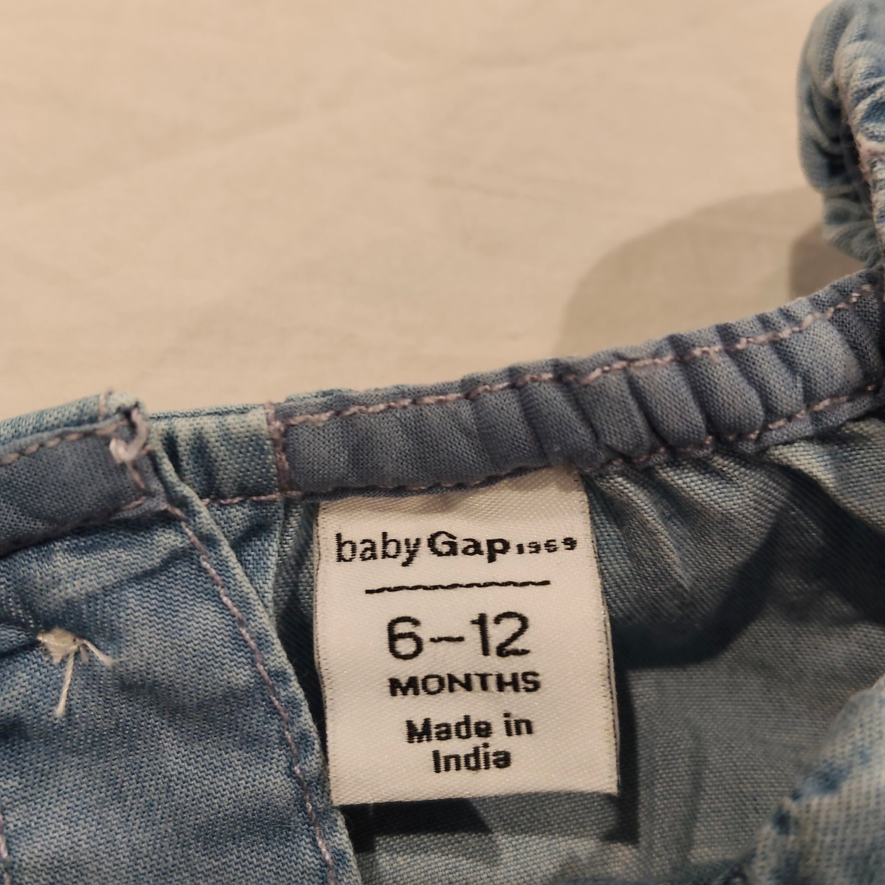 GAP baby denim rompers size 6-12m girls
