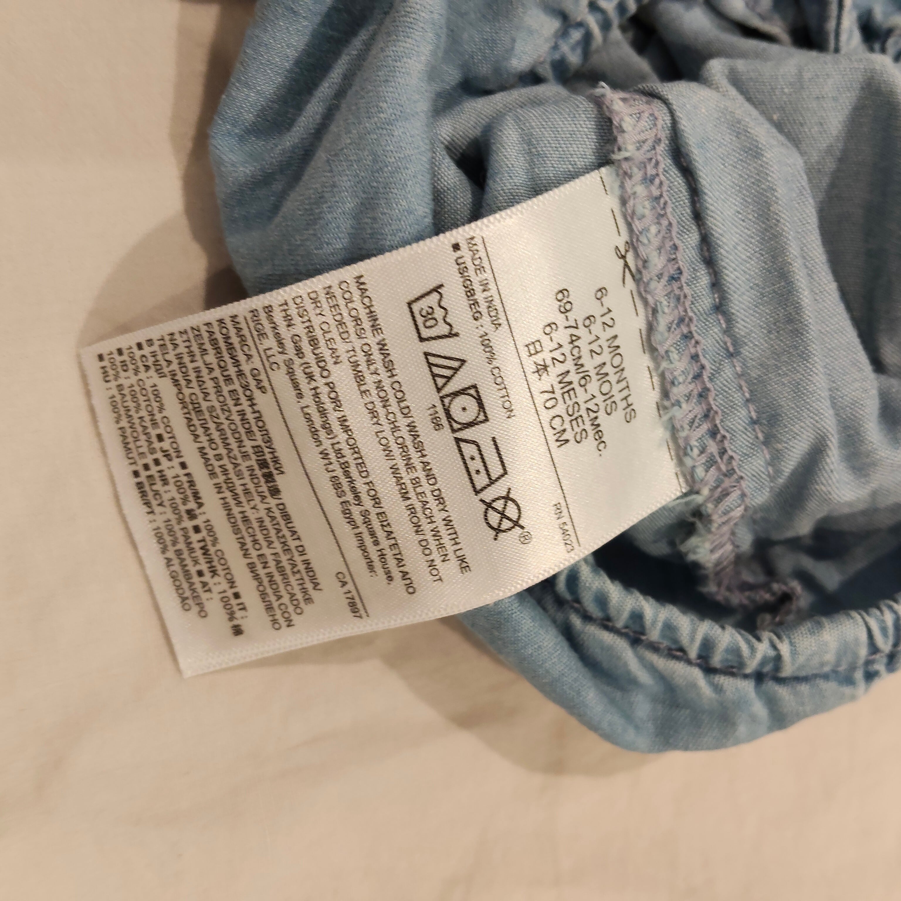 GAP baby denim rompers size 6-12m girls