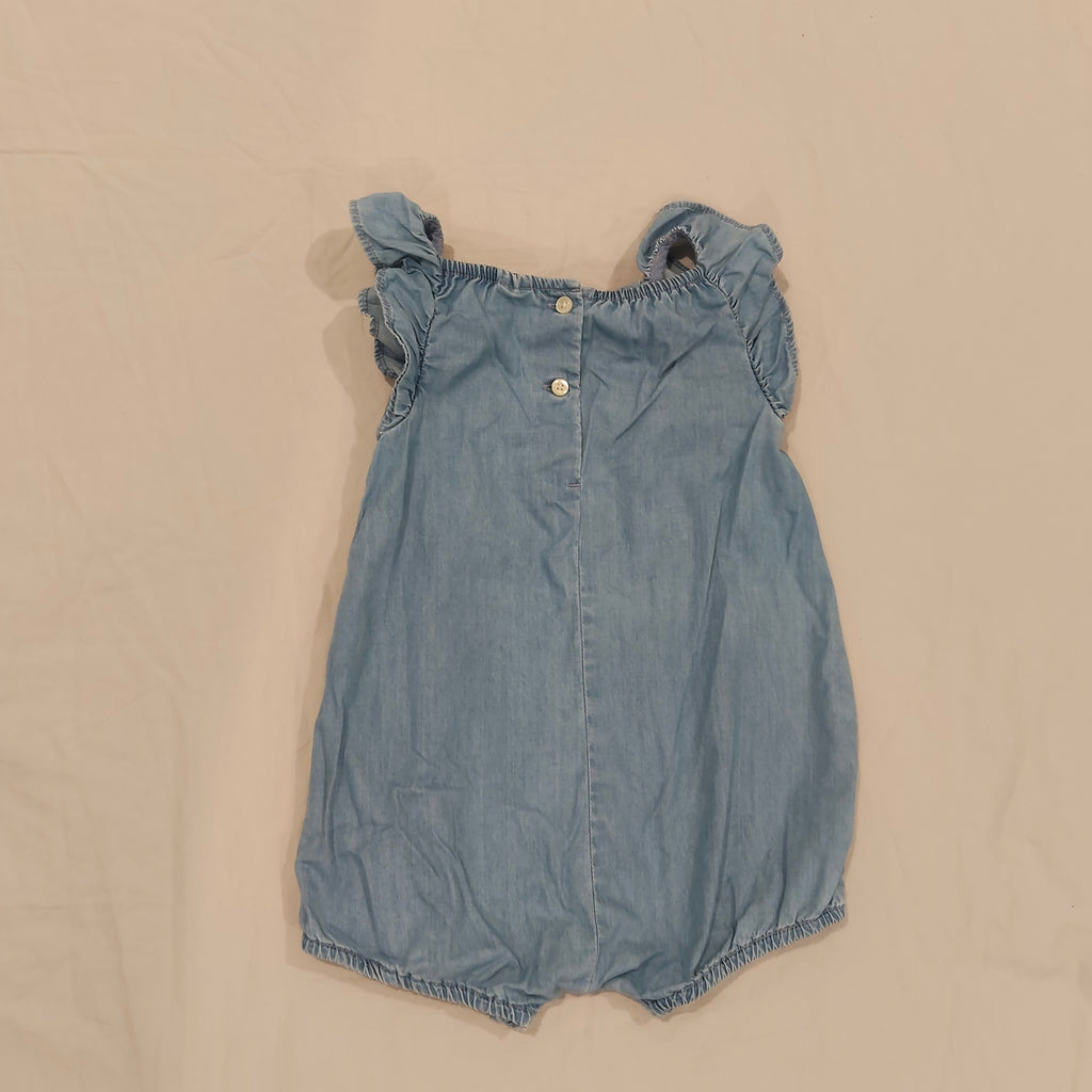 GAP baby denim rompers size 6-12m girls