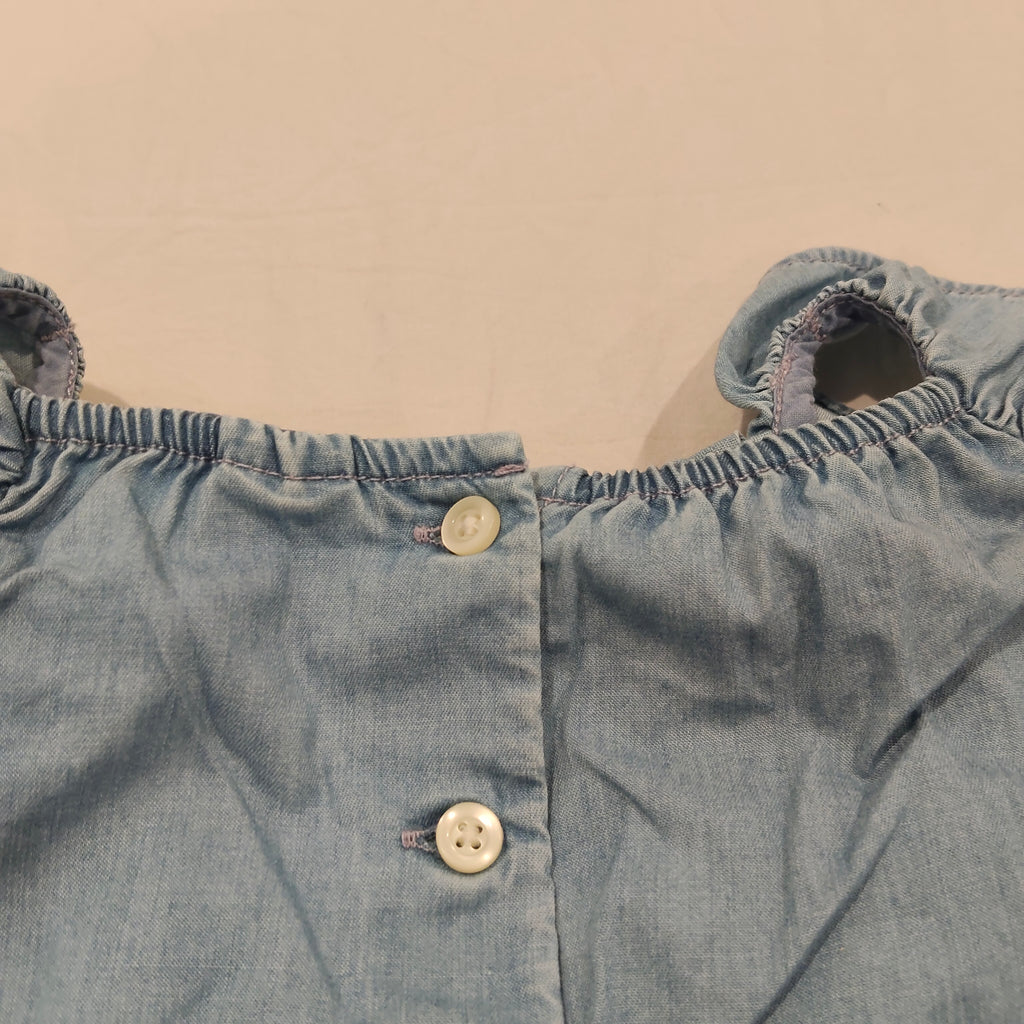 GAP baby denim rompers size 6-12m girls