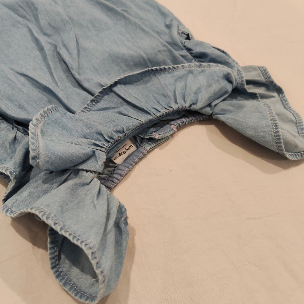 GAP baby denim rompers size 6-12m girls