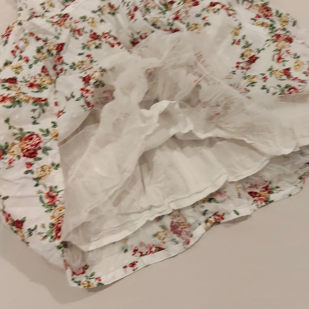 CHRISTINE FANG Floral Dress with Frill in White size M girls (3-4yrs)