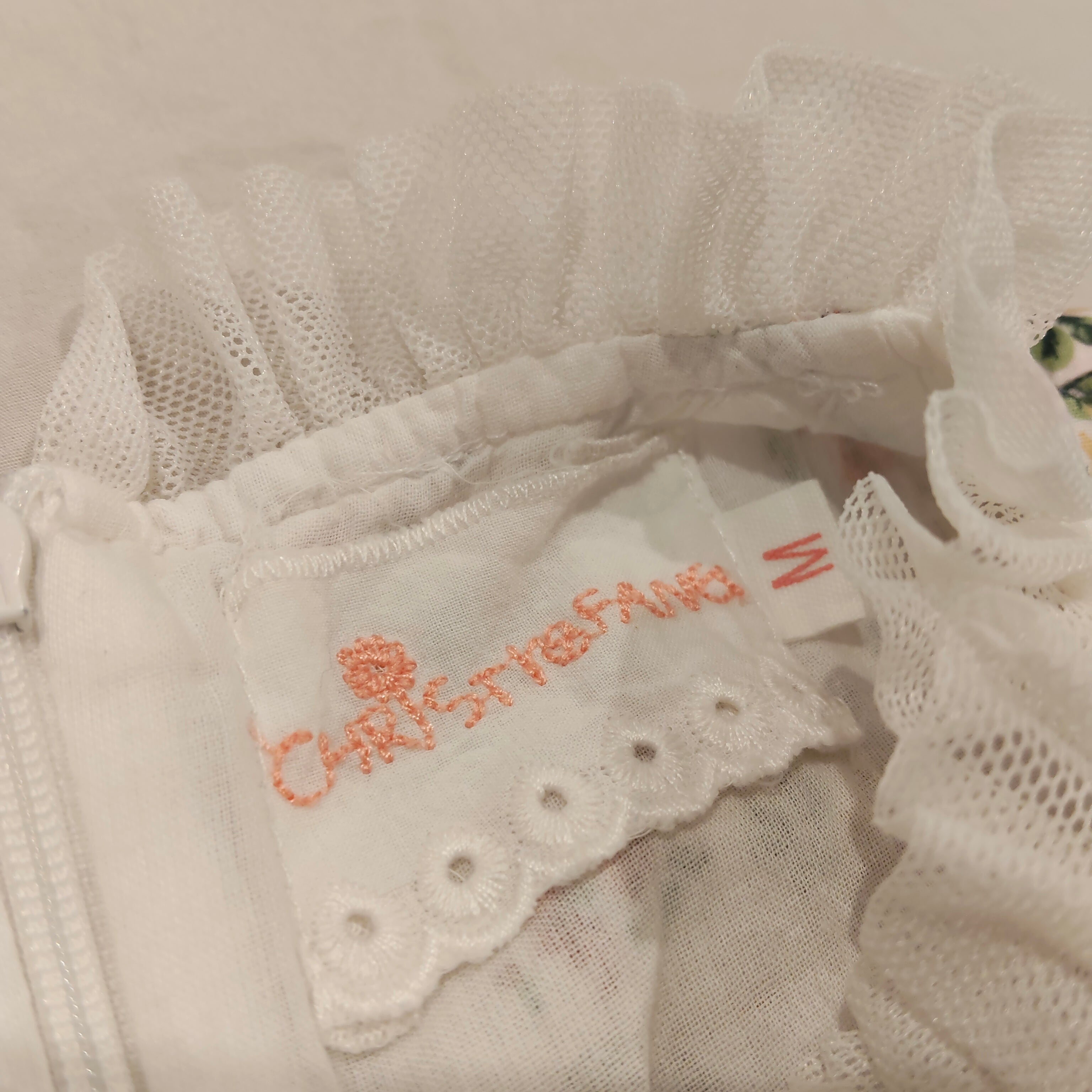 CHRISTINE FANG Floral Dress with Frill in White size M girls (3-4yrs)