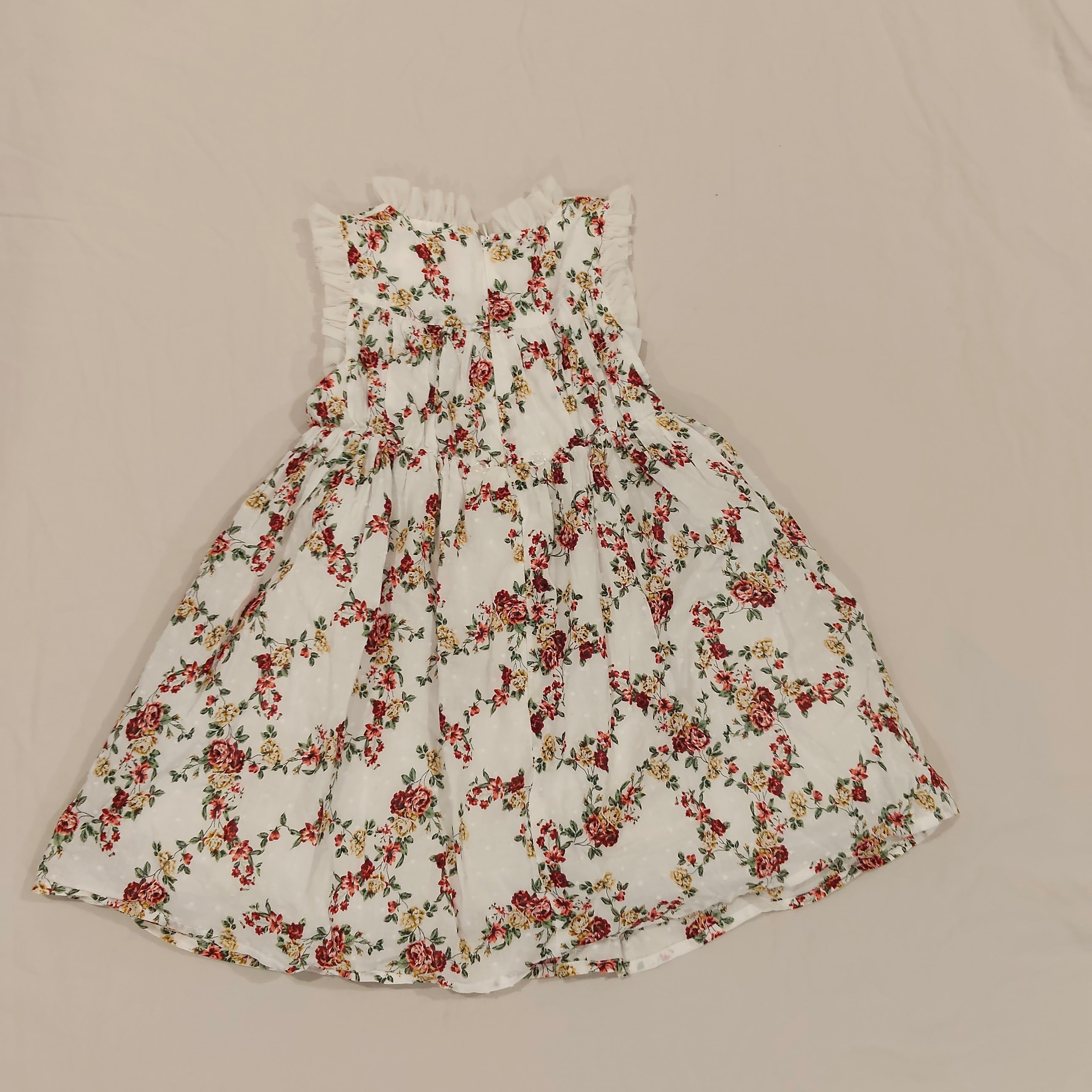 CHRISTINE FANG Floral Dress with Frill in White size M girls (3-4yrs)