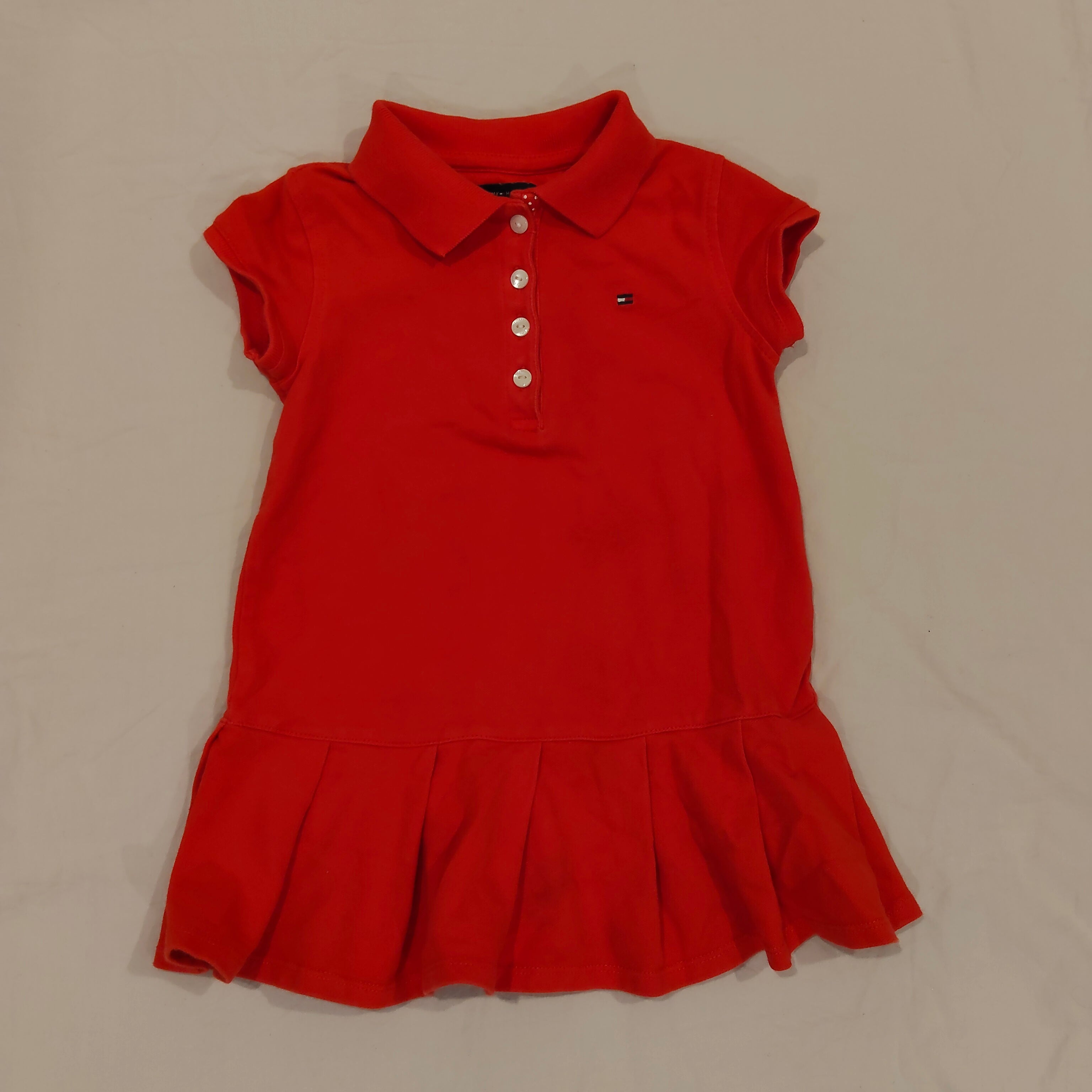TOMMY HILFIGER polo dress size 2yrs girls red short sleeve