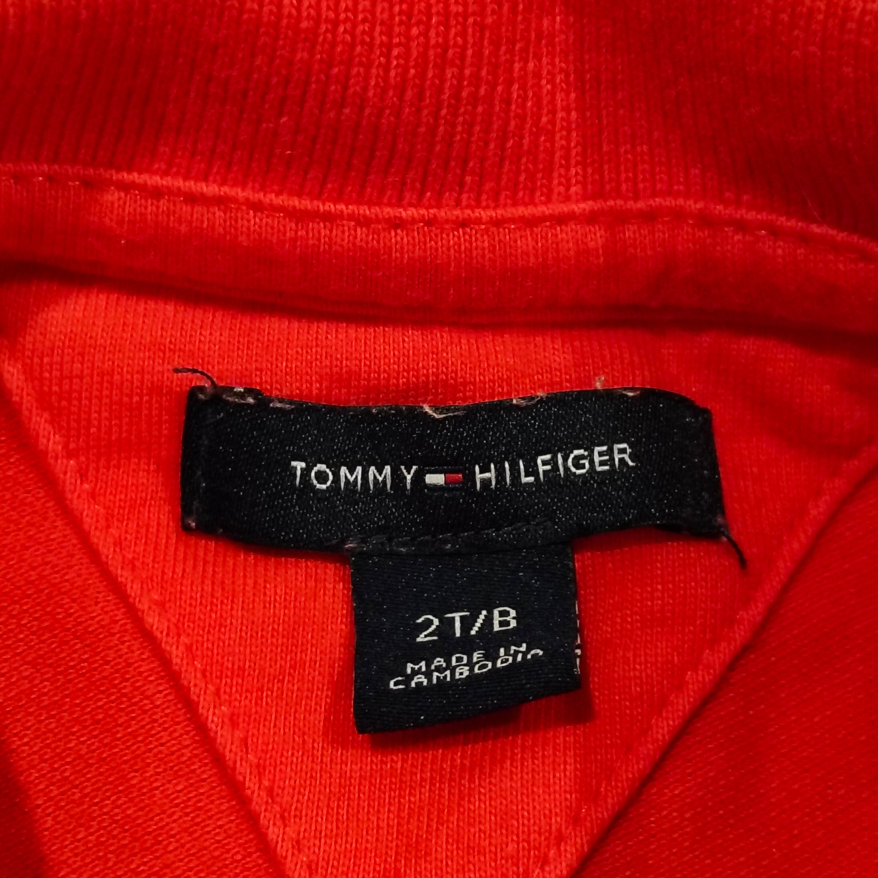 TOMMY HILFIGER polo dress size 2yrs girls red short sleeve
