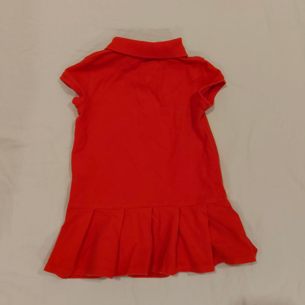 TOMMY HILFIGER polo dress size 2yrs girls red short sleeve