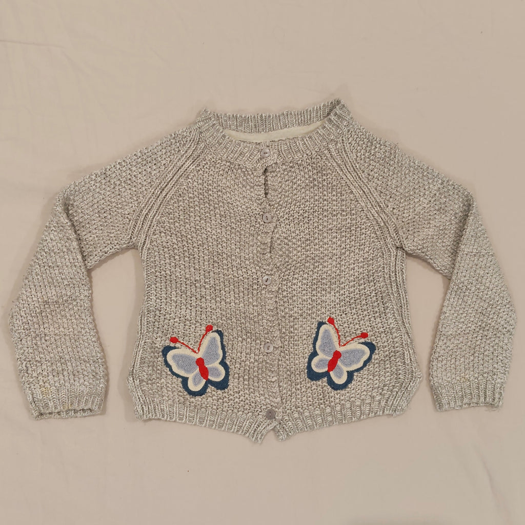 ZARA knit cardigan size 12-18m baby girls Embroidered Butterflies