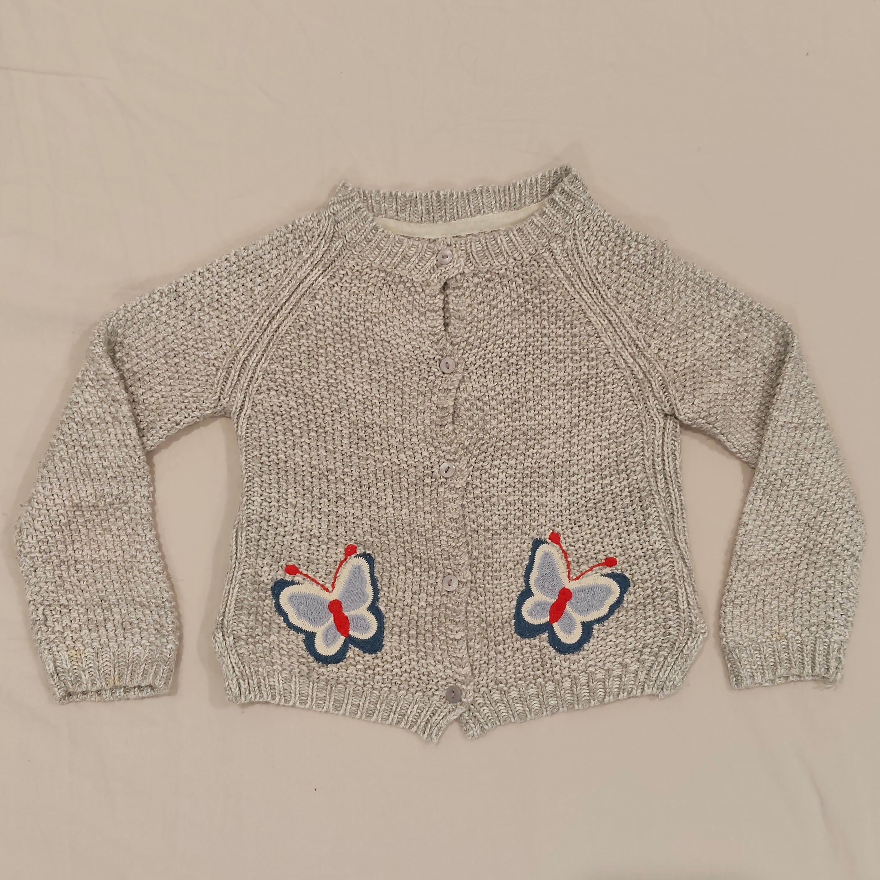 ZARA knit cardigan size 12-18m baby girls Embroidered Butterflies