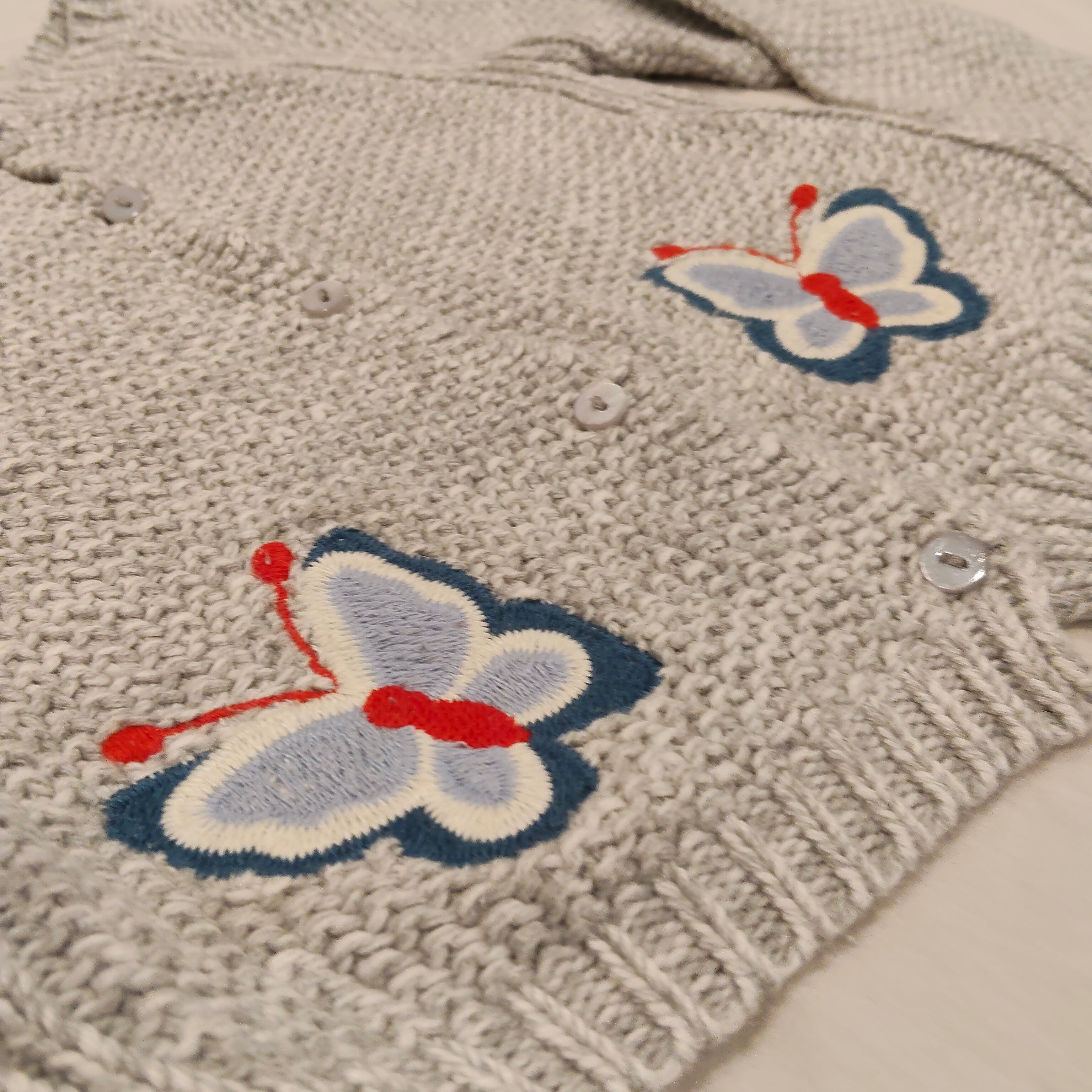 ZARA knit cardigan size 12-18m baby girls Embroidered Butterflies