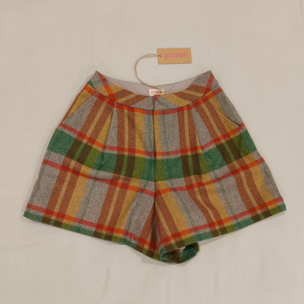 New GORMAN wool blend shorts size 8 Women RRP $269 Check Limerick