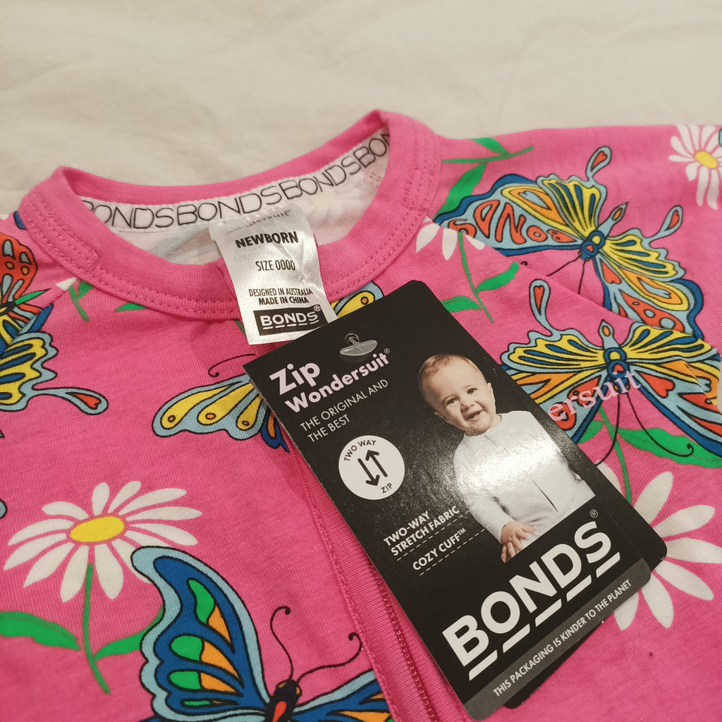 New BONDS Wondersuit size Newborn baby girls RRP $26.99