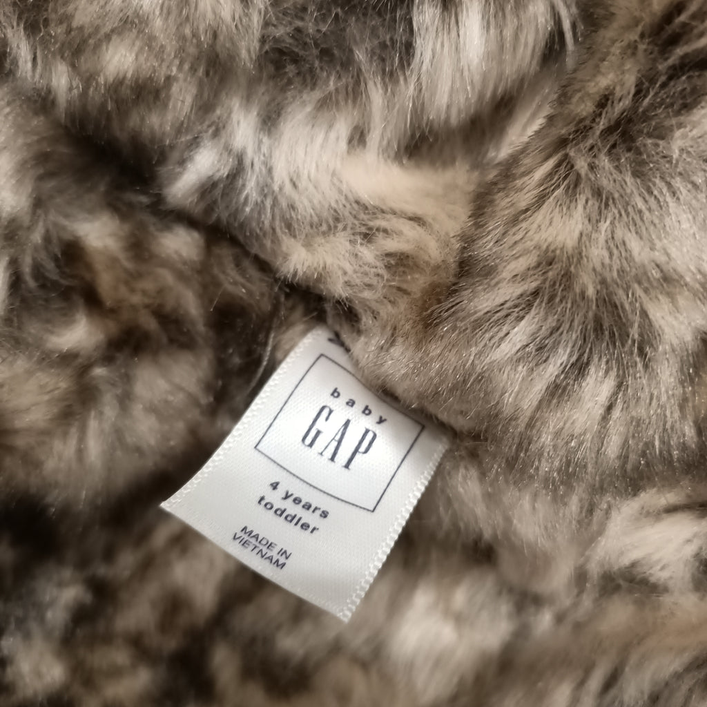 GAP baby 3-in-1 jacket size 4yrs toddler with removable fur vest unisex khaki green parka