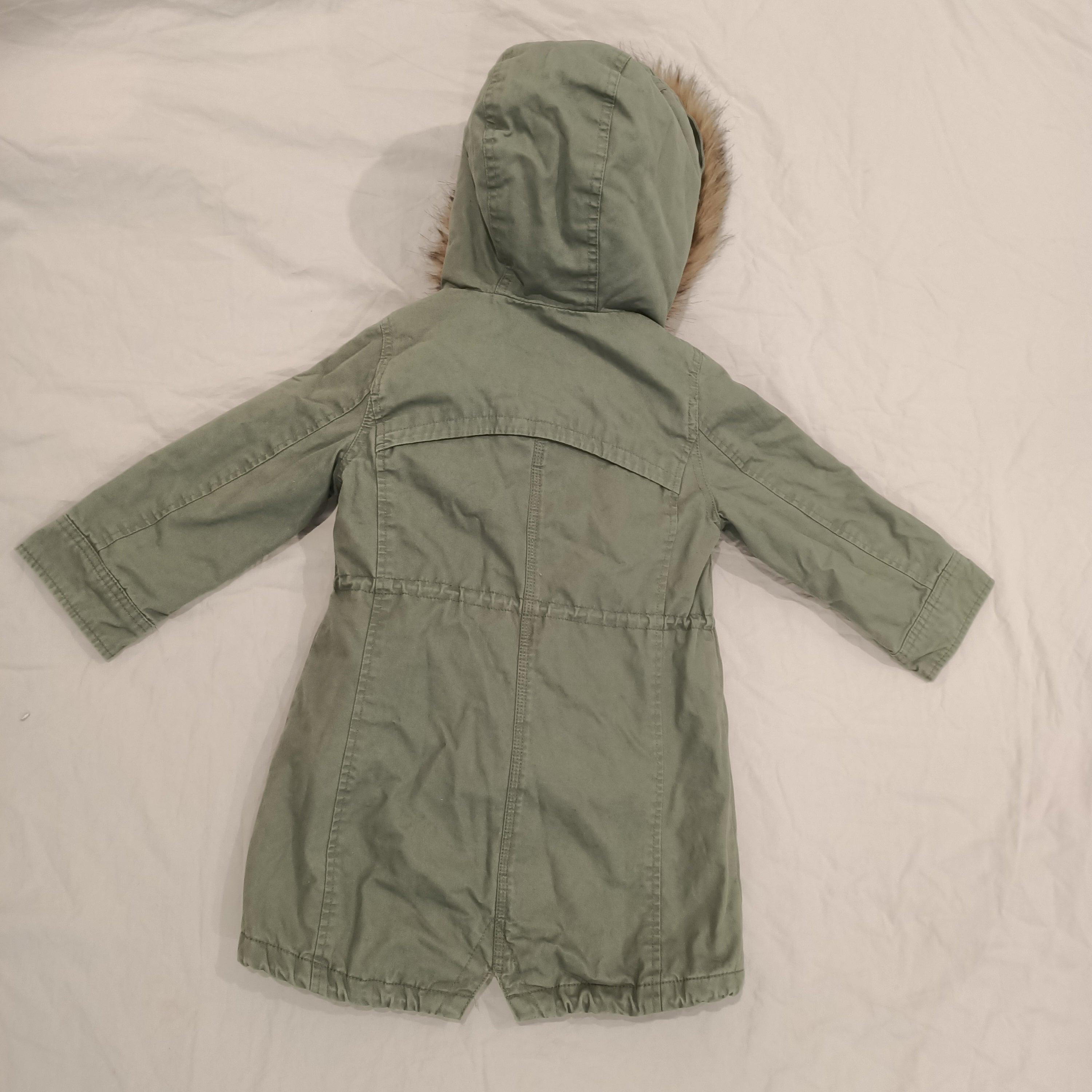 GAP baby 3-in-1 jacket size 4yrs toddler with removable fur vest unisex khaki green parka