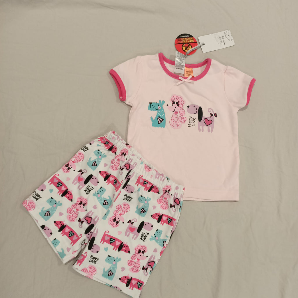NEW Teeny Tweeny pyjama set size 12m baby girls Puppy Love