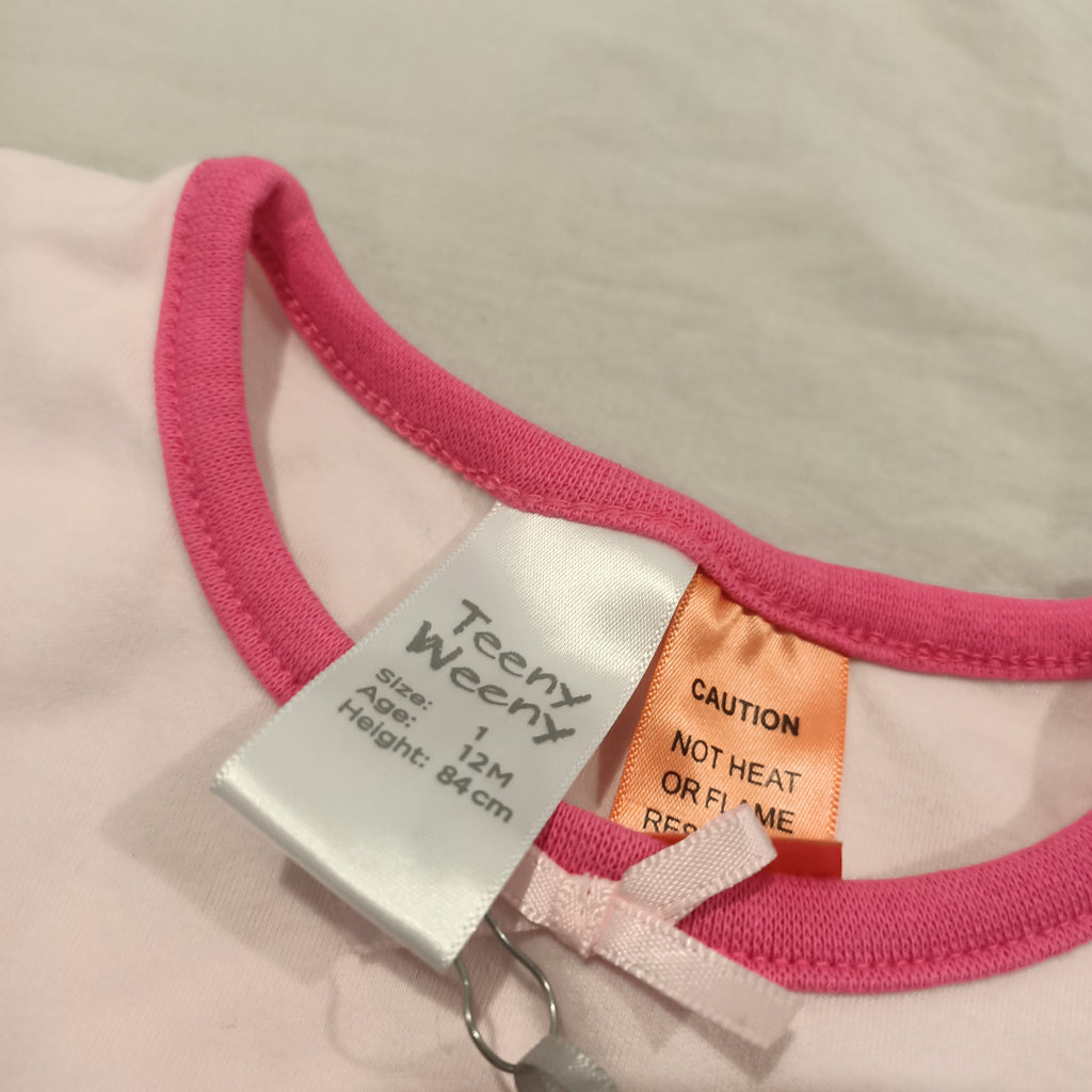 NEW Teeny Tweeny pyjama set size 12m baby girls Puppy Love