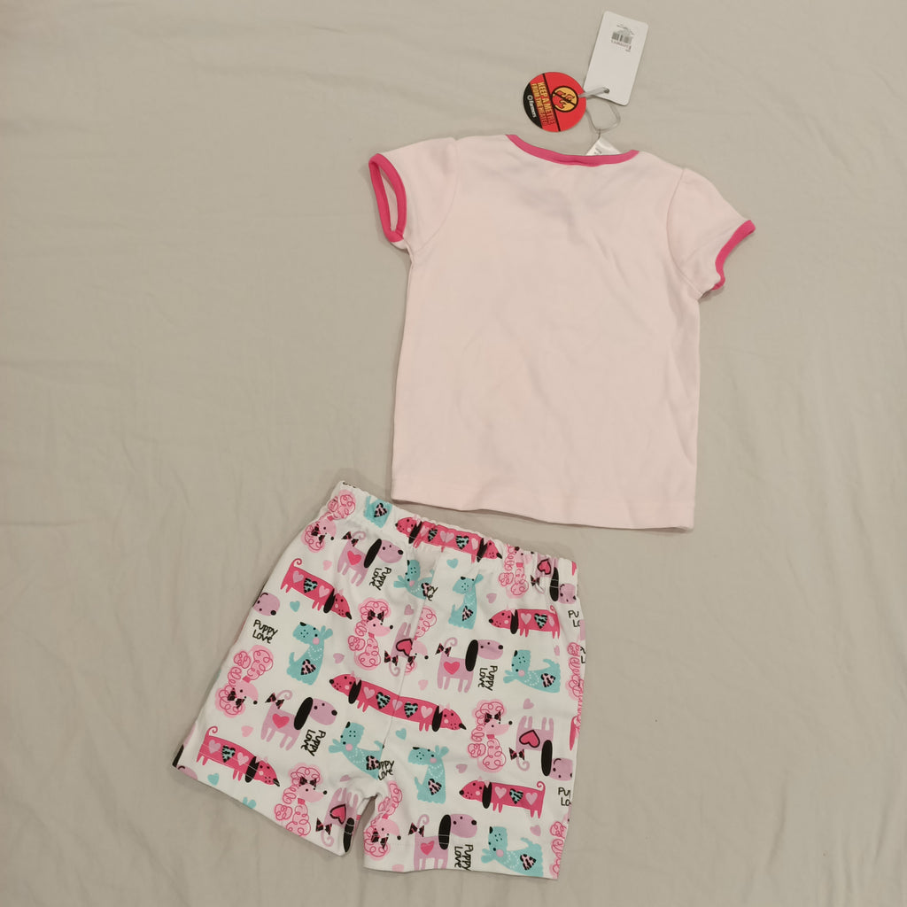 NEW Teeny Tweeny pyjama set size 12m baby girls Puppy Love