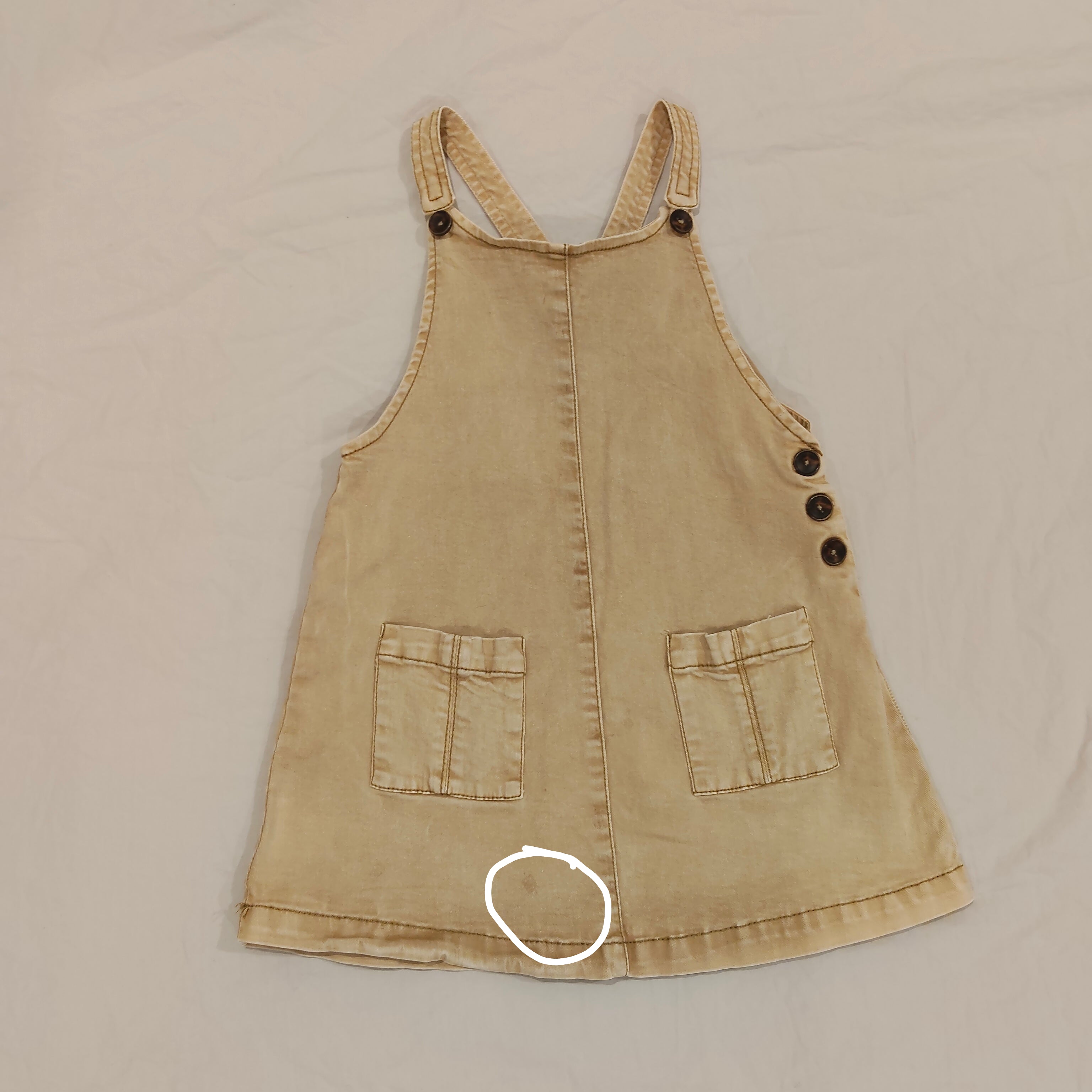 Zara denim jumper dress size 3-4y girls with front pockets