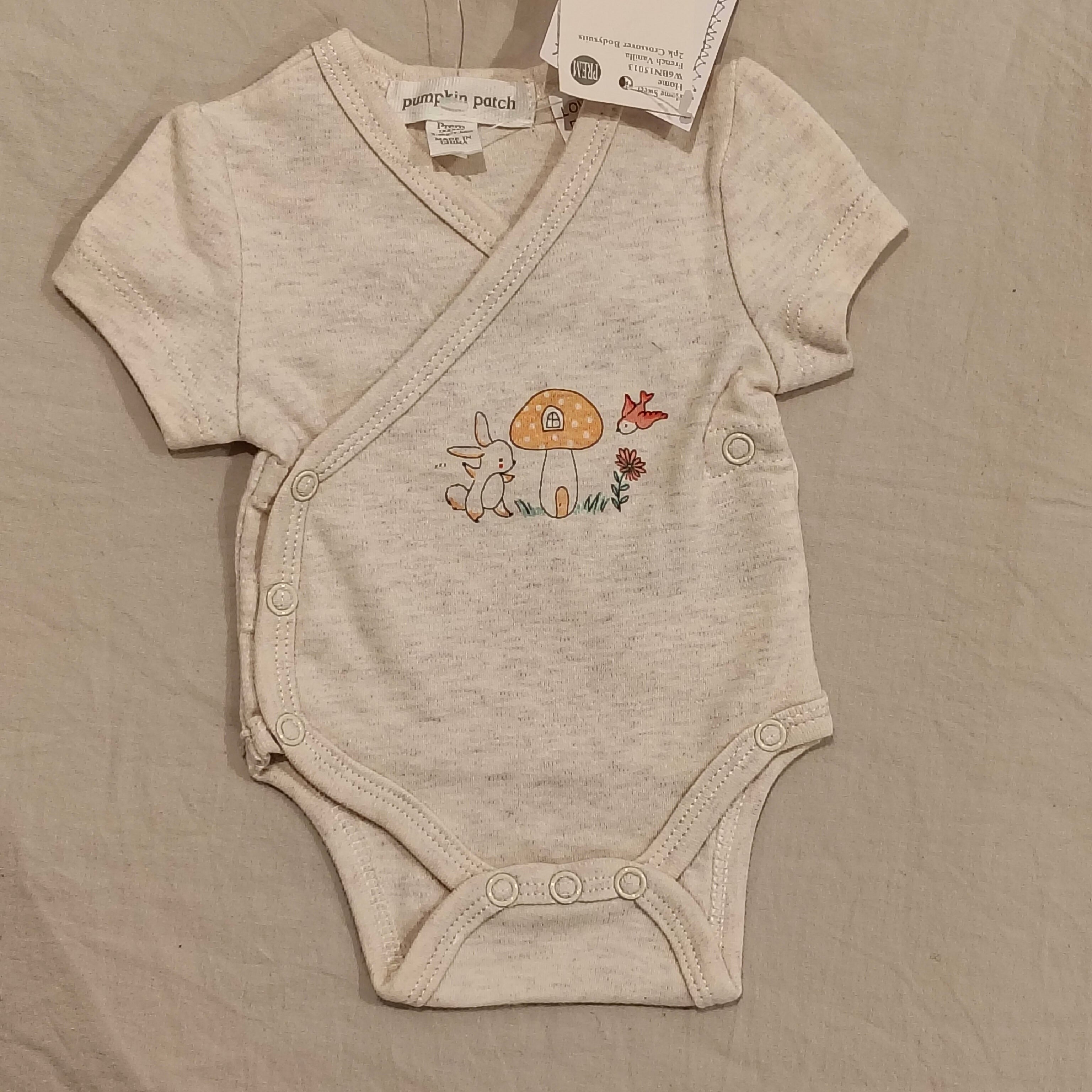 New PUMPKIN PATCH 2pk crossover bodysuits size Prem baby