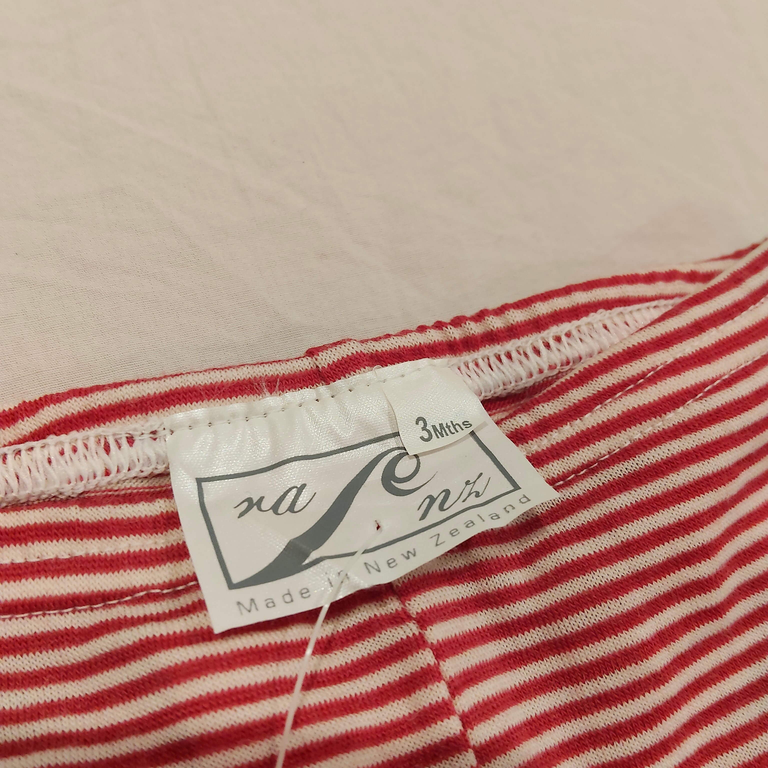 New RANZE Merino 3m baby red stripes Made in NZ