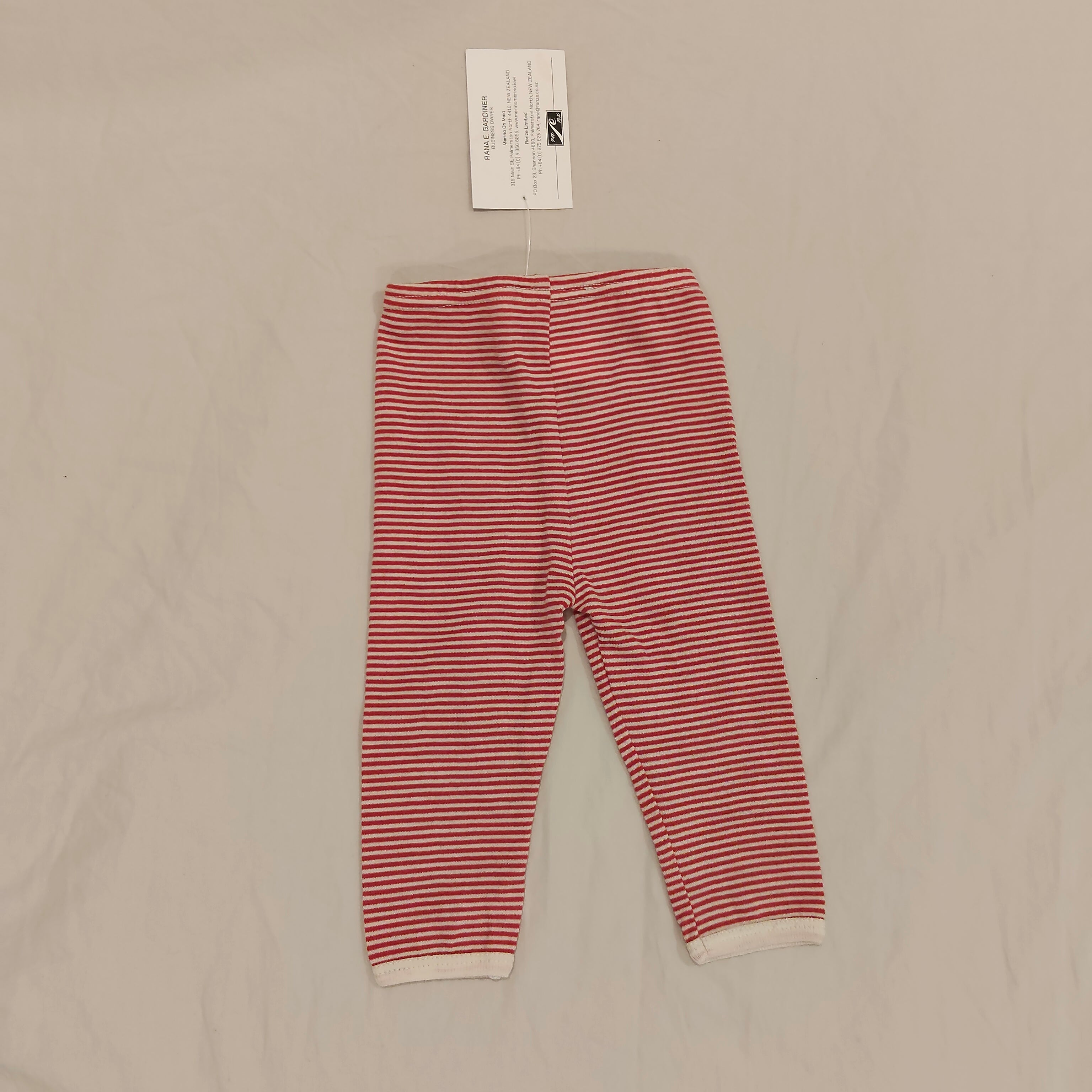 New RANZE Merino 3m baby red stripes Made in NZ
