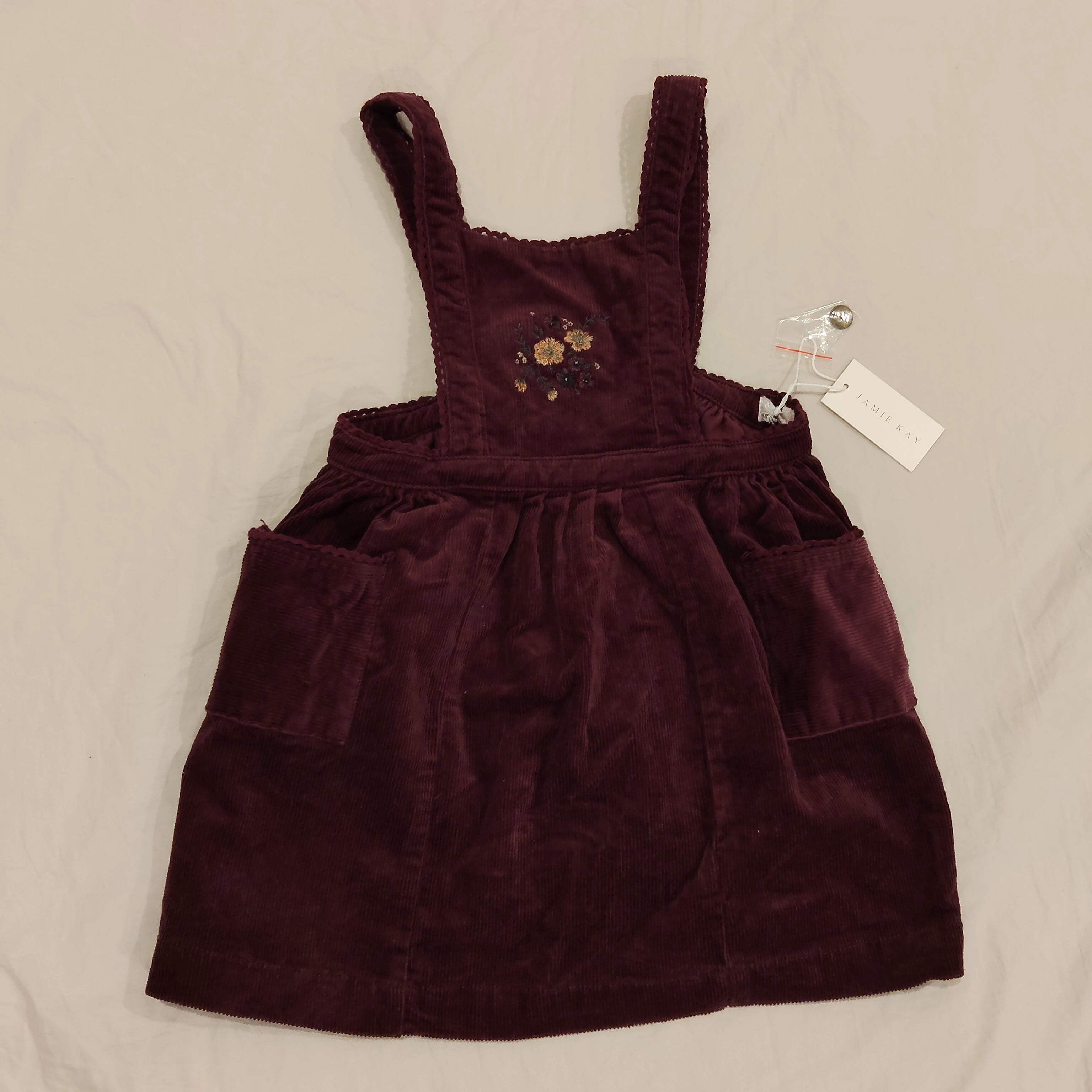 NEW Jamie Kay Mabel Dress size 7yrs girls vintage-style corduroy overall-style