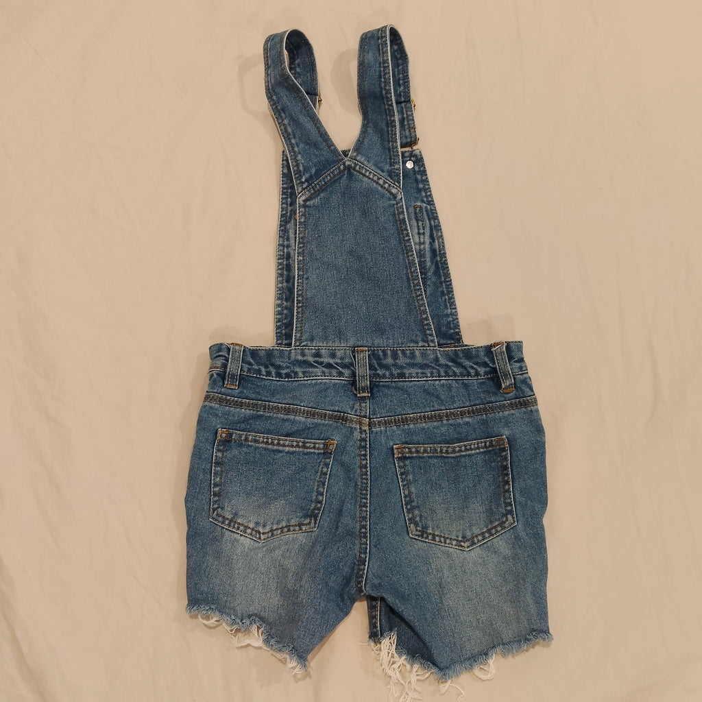 PUMPKIN PATCH denim overall size 7 girls floral unicorn