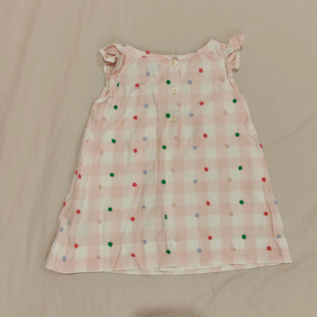 GAP baby top size 6-12m baby girls sleeveless pom-pom